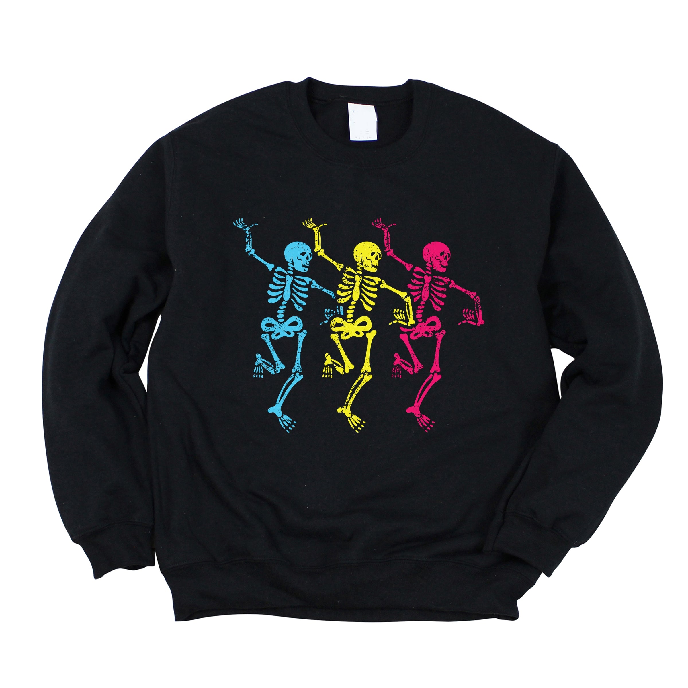 Three Skeletons Dancing Neon -  Women's Graphic Sweatshirt