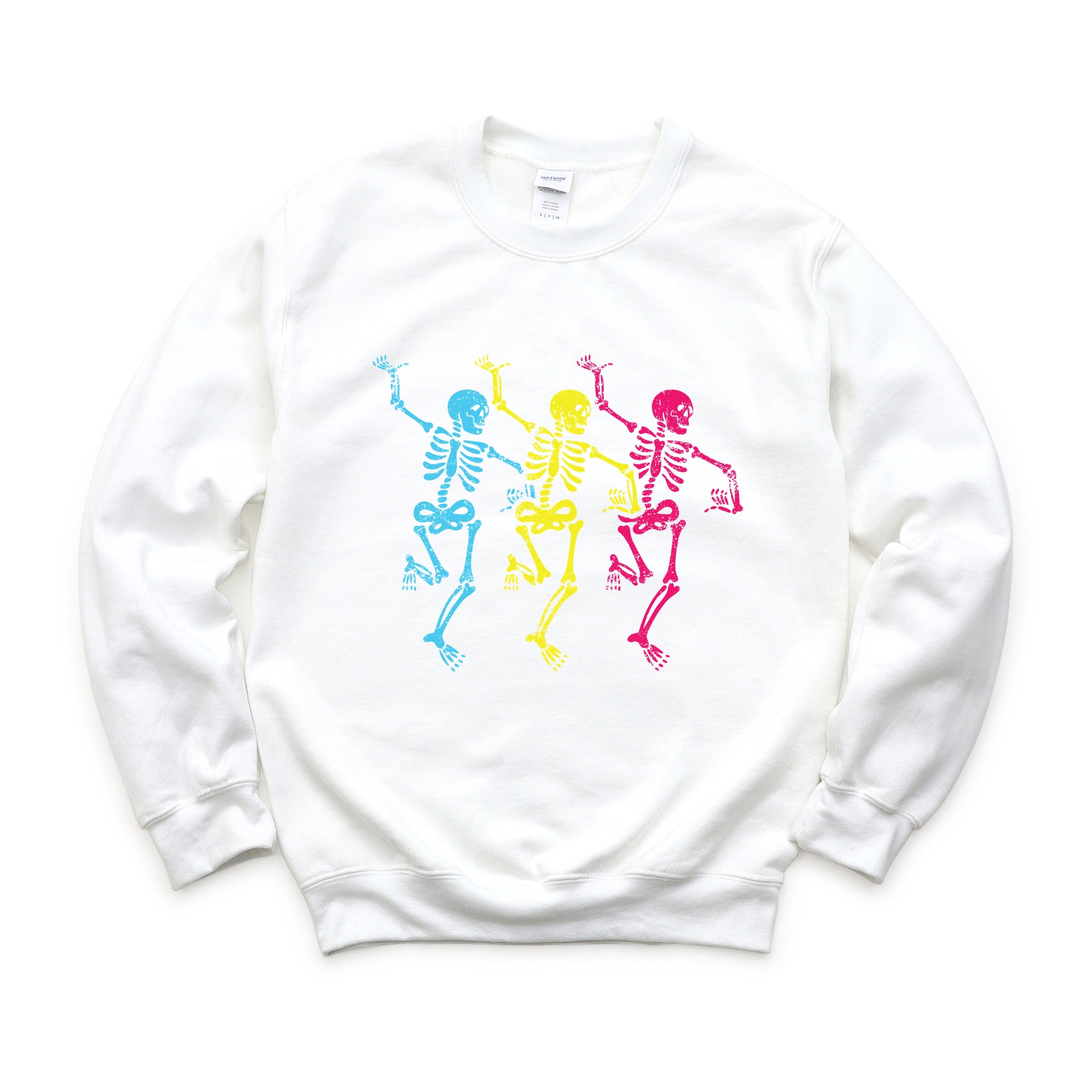 Three Skeletons Dancing Neon -  Women's Graphic Sweatshirt