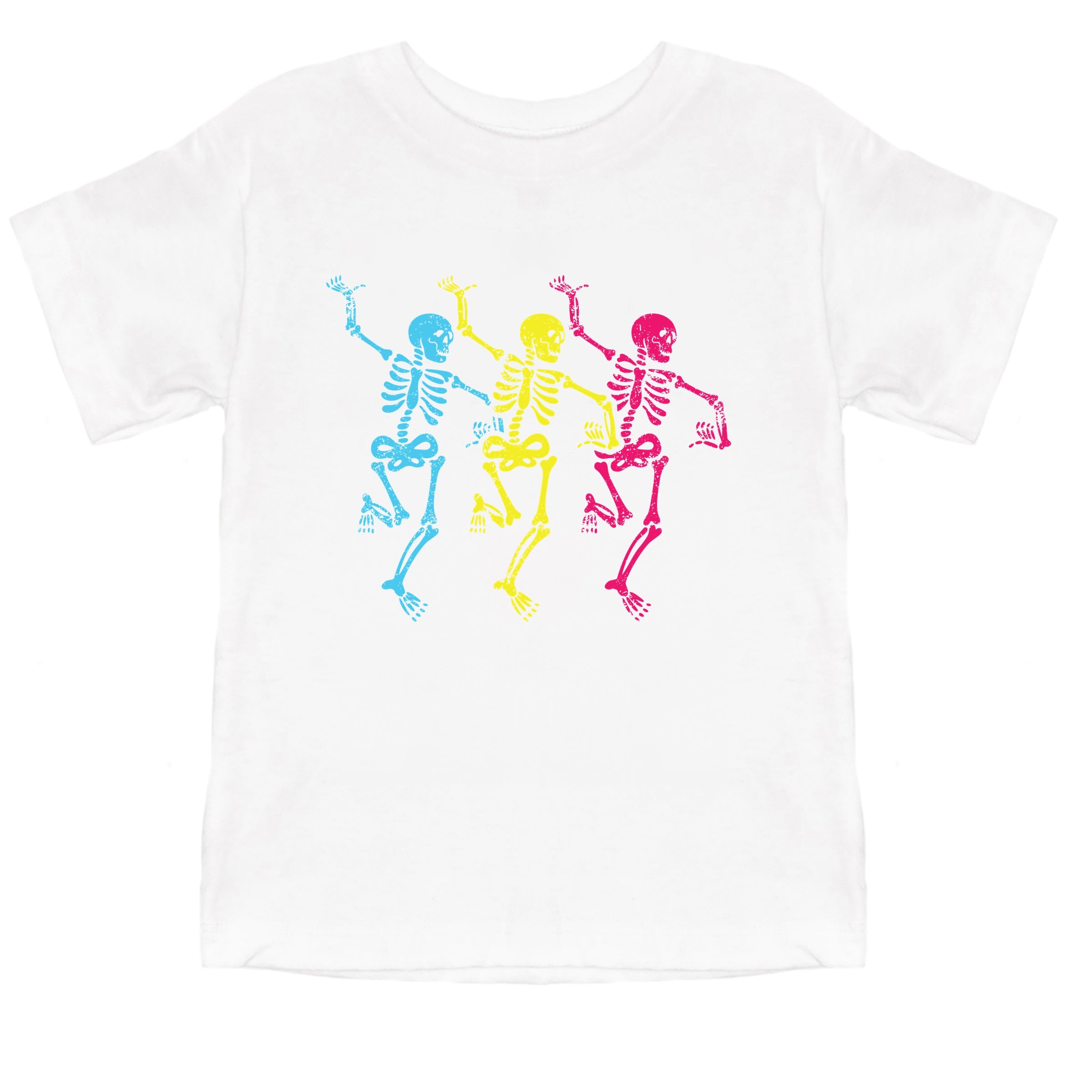 Three Skeletons Dancing Neon - Youth Short Sleeve Graphic T-Shirt and Toddler Short Sleeve Graphic T-Shirt