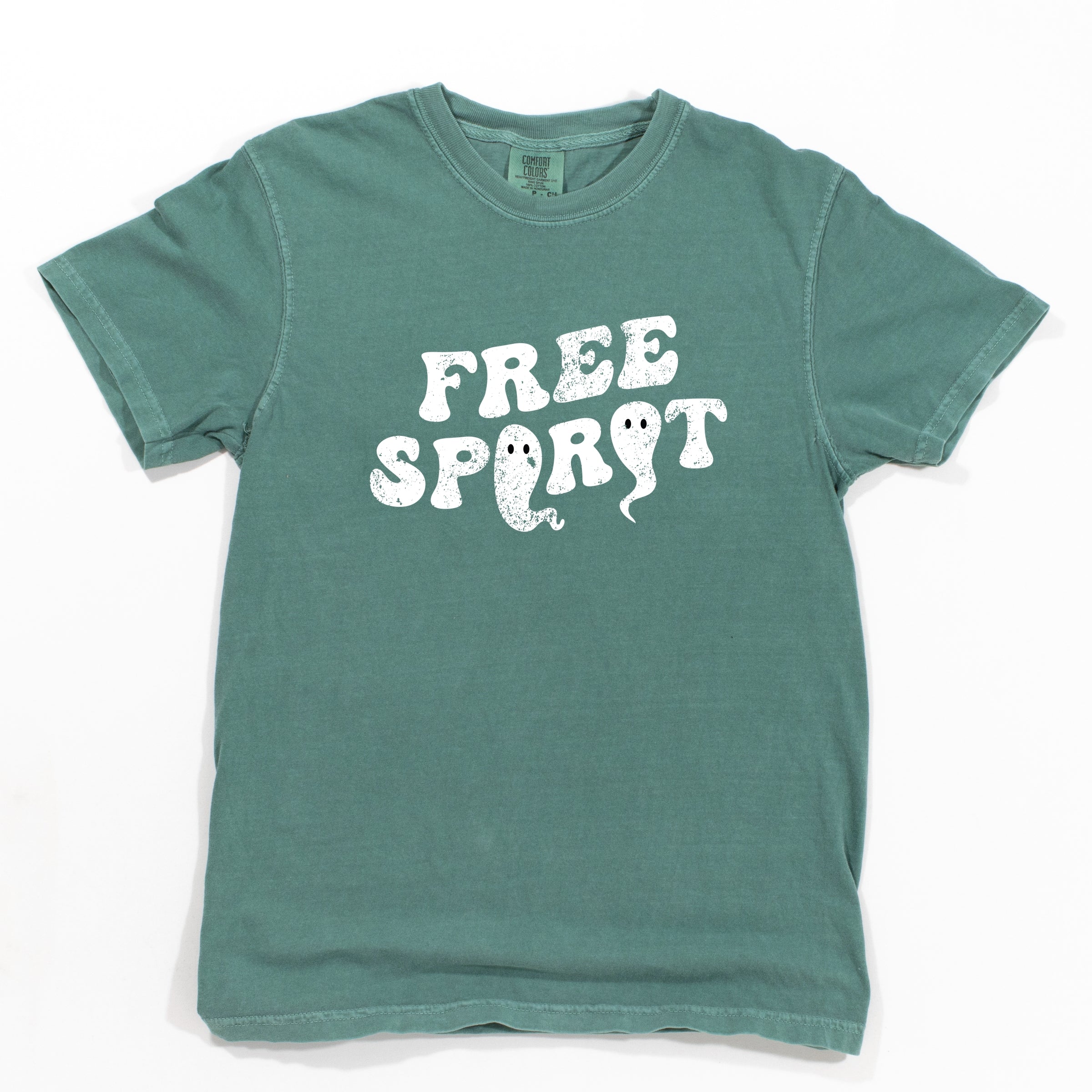 Free Spirit Ghost Distressed - Women's Garment Dyed Graphic T-Shirt
