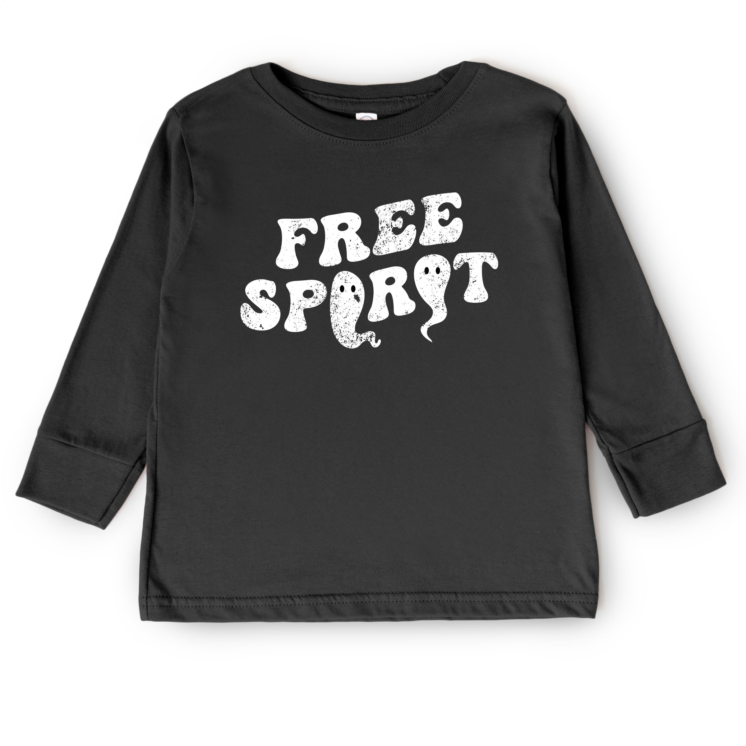Free Spirit Ghost Distressed  - Toddler Long Sleeve Graphic Tee