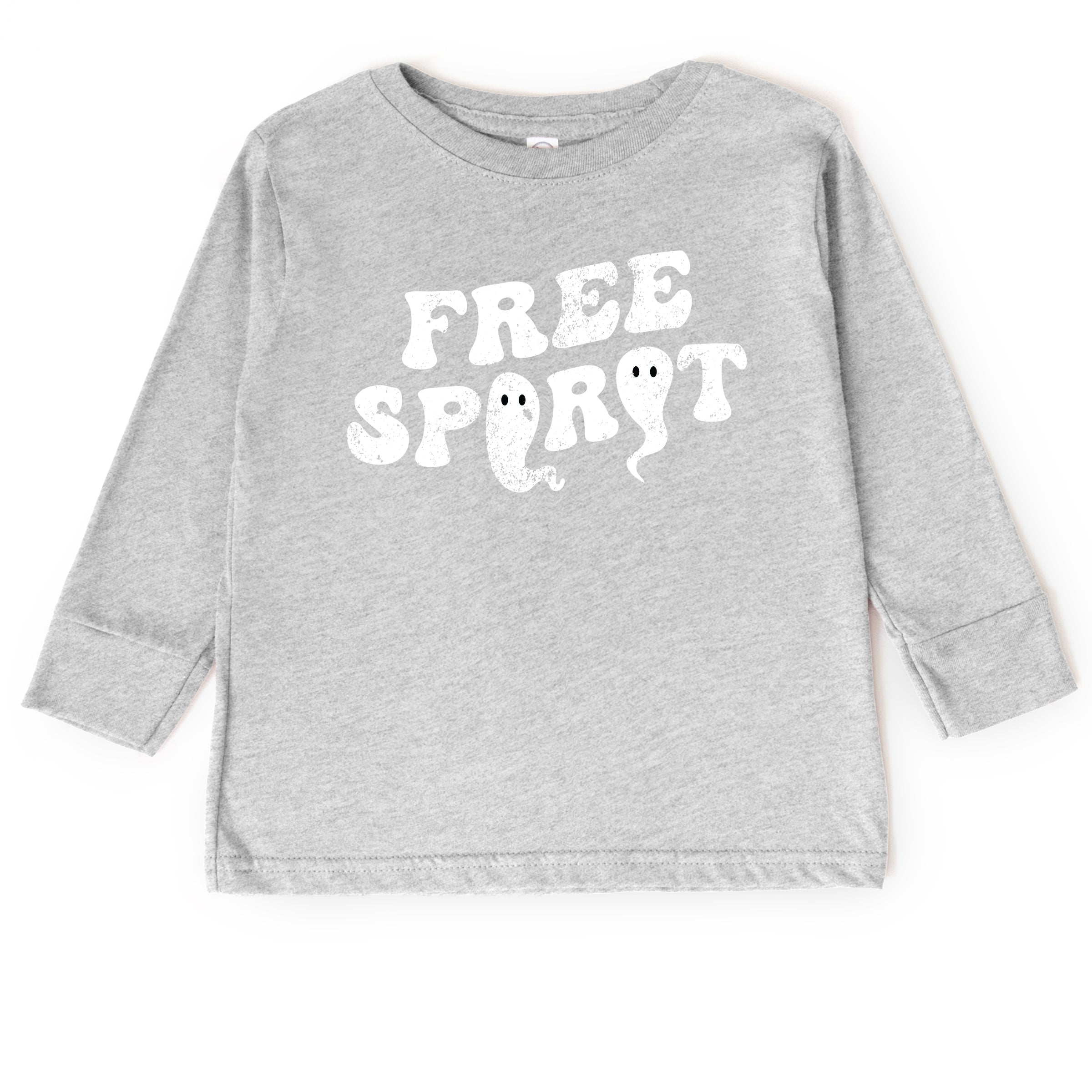 Free Spirit Ghost Distressed  - Toddler Long Sleeve Graphic Tee