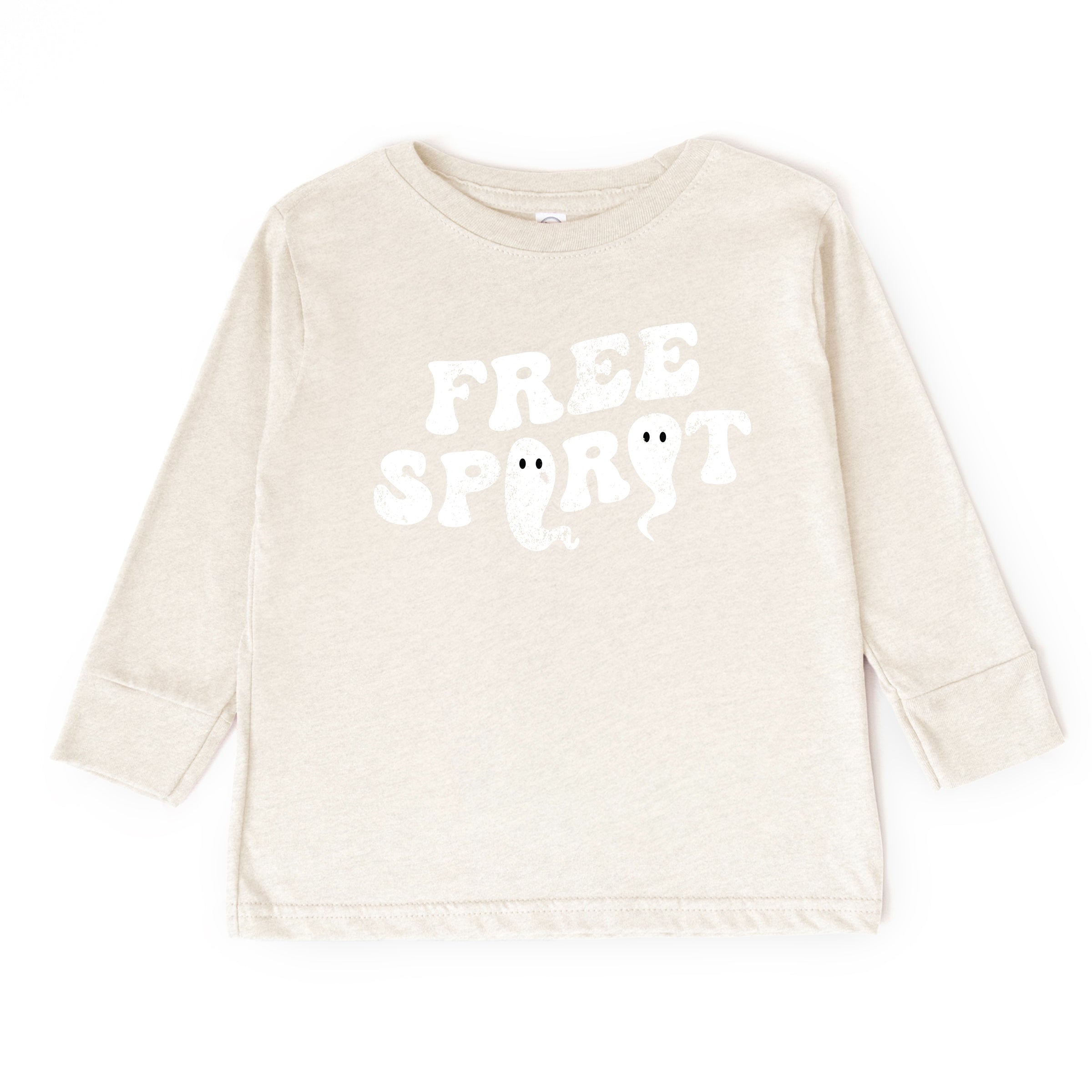 Free Spirit Ghost Distressed  - Toddler Long Sleeve Graphic Tee