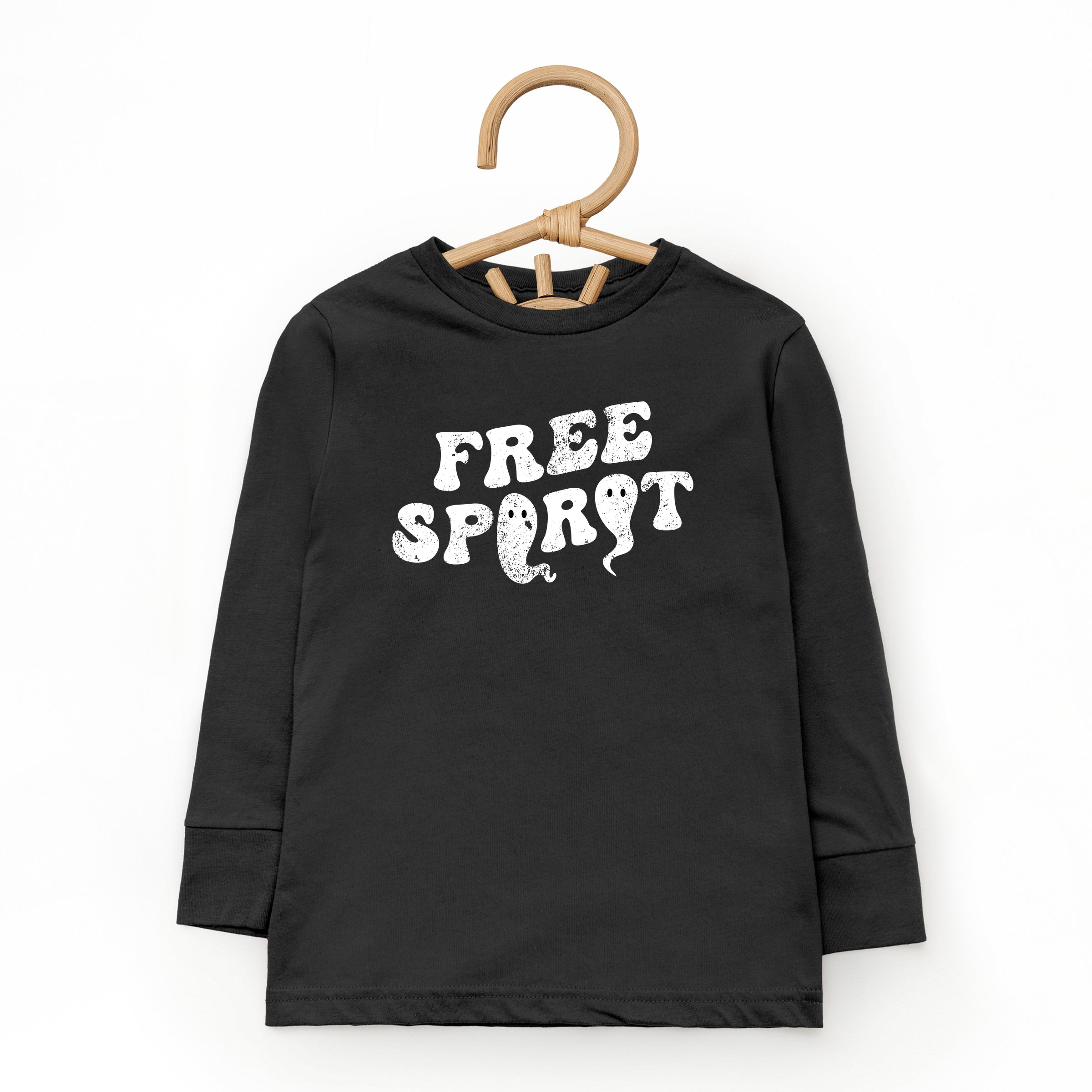 Free Spirit Ghost Distressed  - Toddler Long Sleeve Graphic Tee