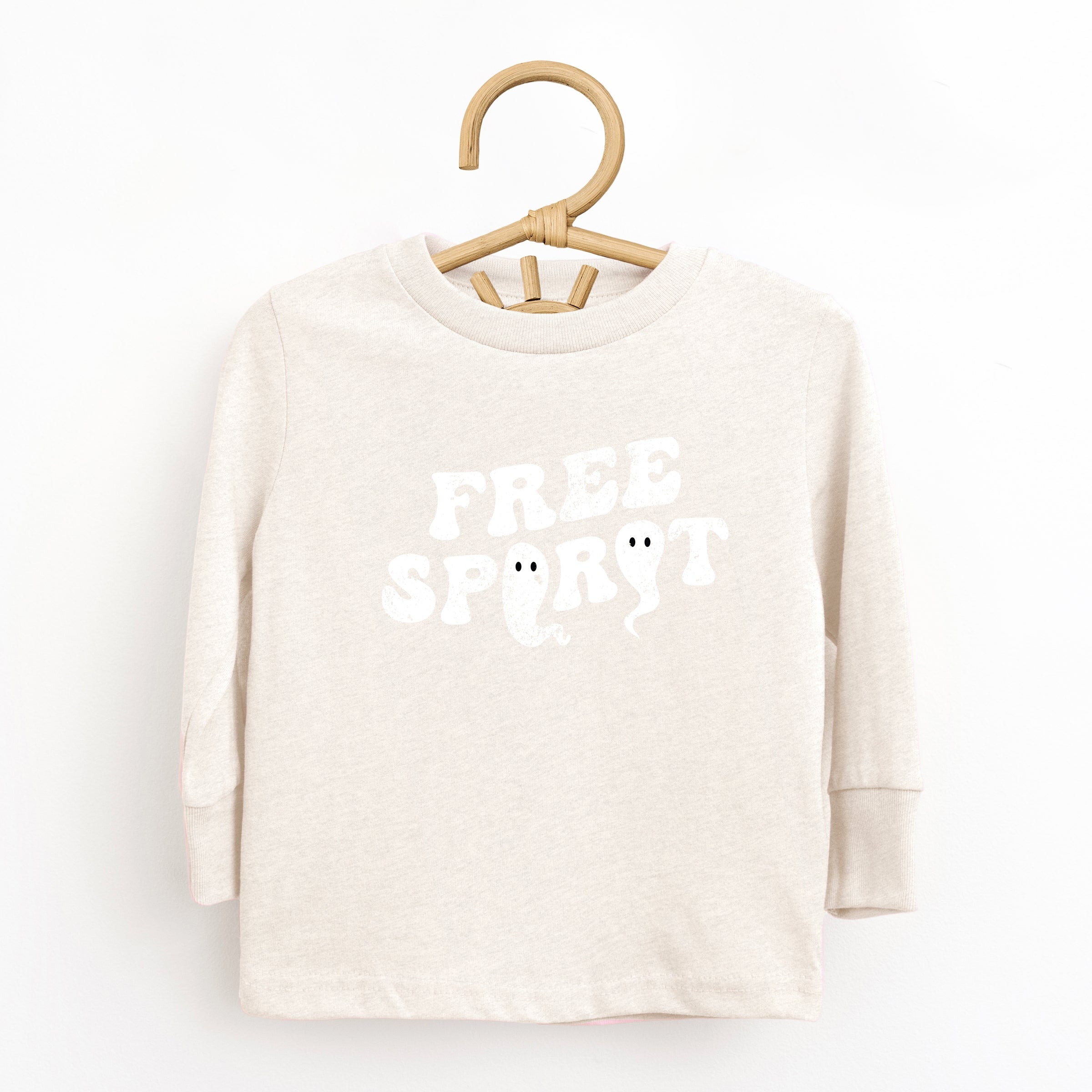 Free Spirit Ghost Distressed  - Toddler Long Sleeve Graphic Tee