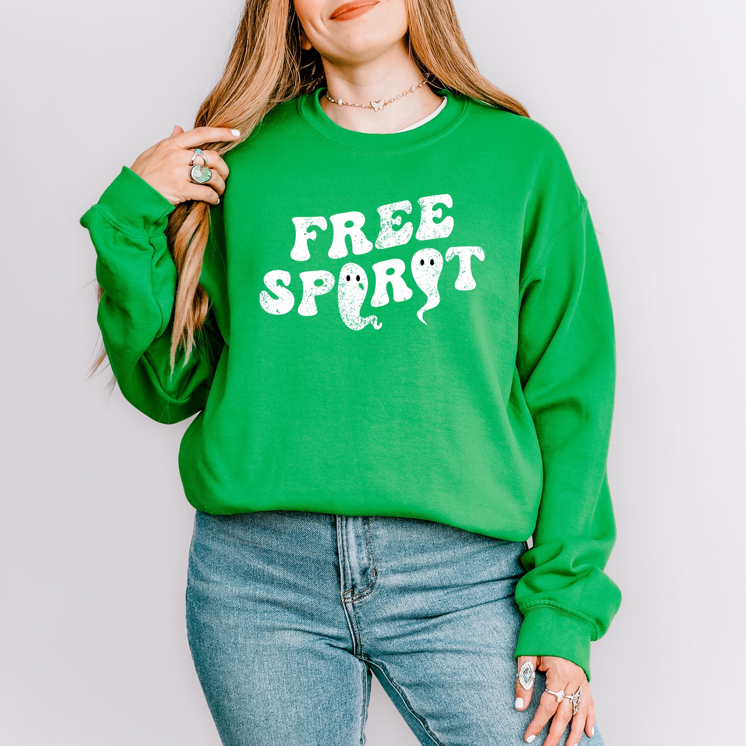 Free Spirit Ghost Distressed - Women's Graphic Sweatshirt