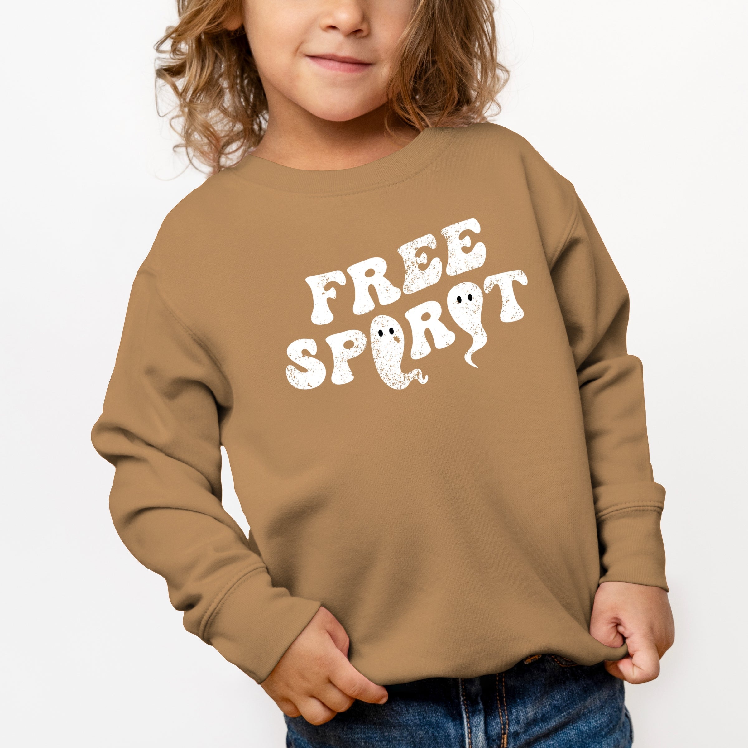 Free Spirit Ghost Distressed  - Toddler Graphic Sweatshirt