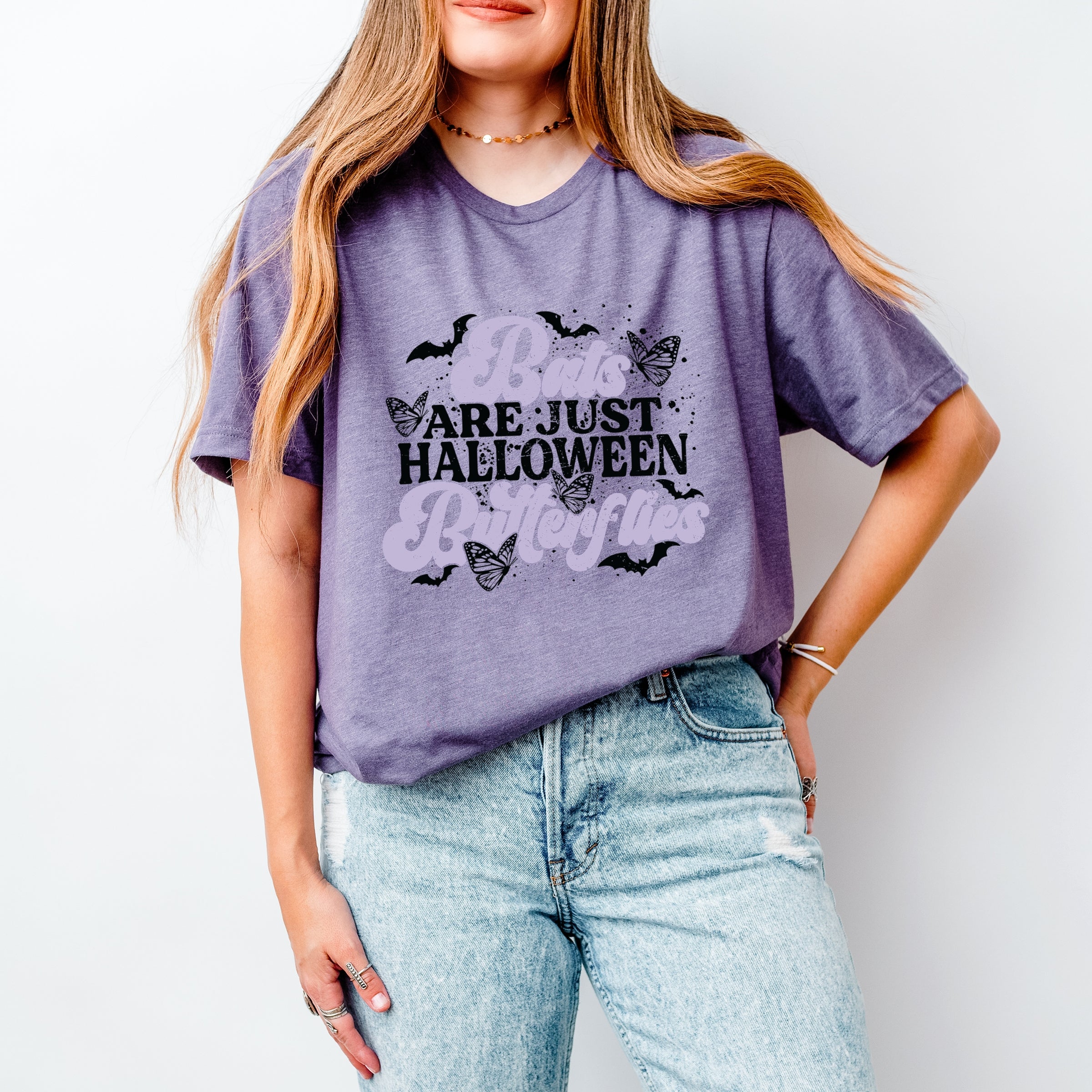 Bats Are Just Halloween Butterflies - Womens Short Sleeve Tee