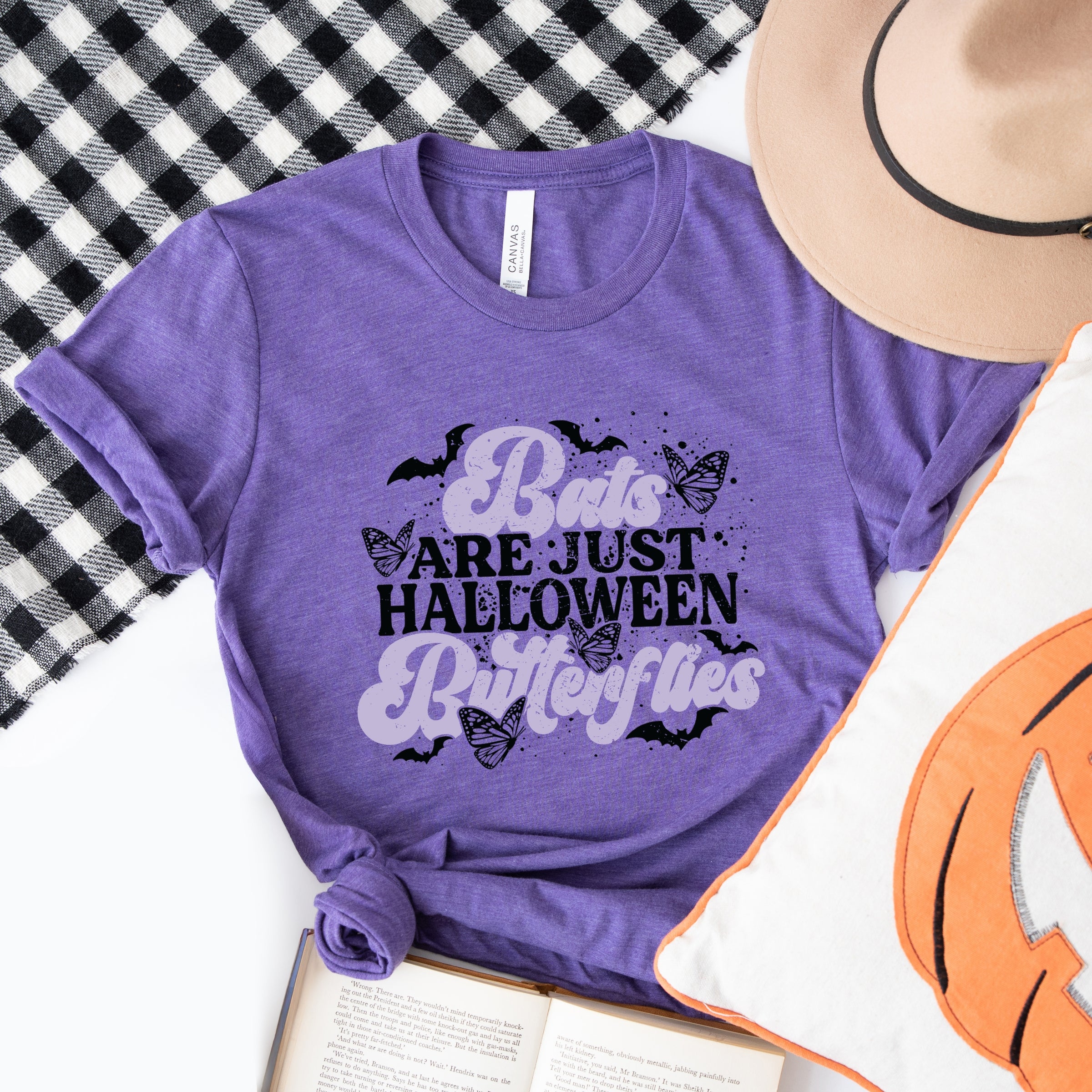 Bats Are Just Halloween Butterflies - Womens Short Sleeve Tee