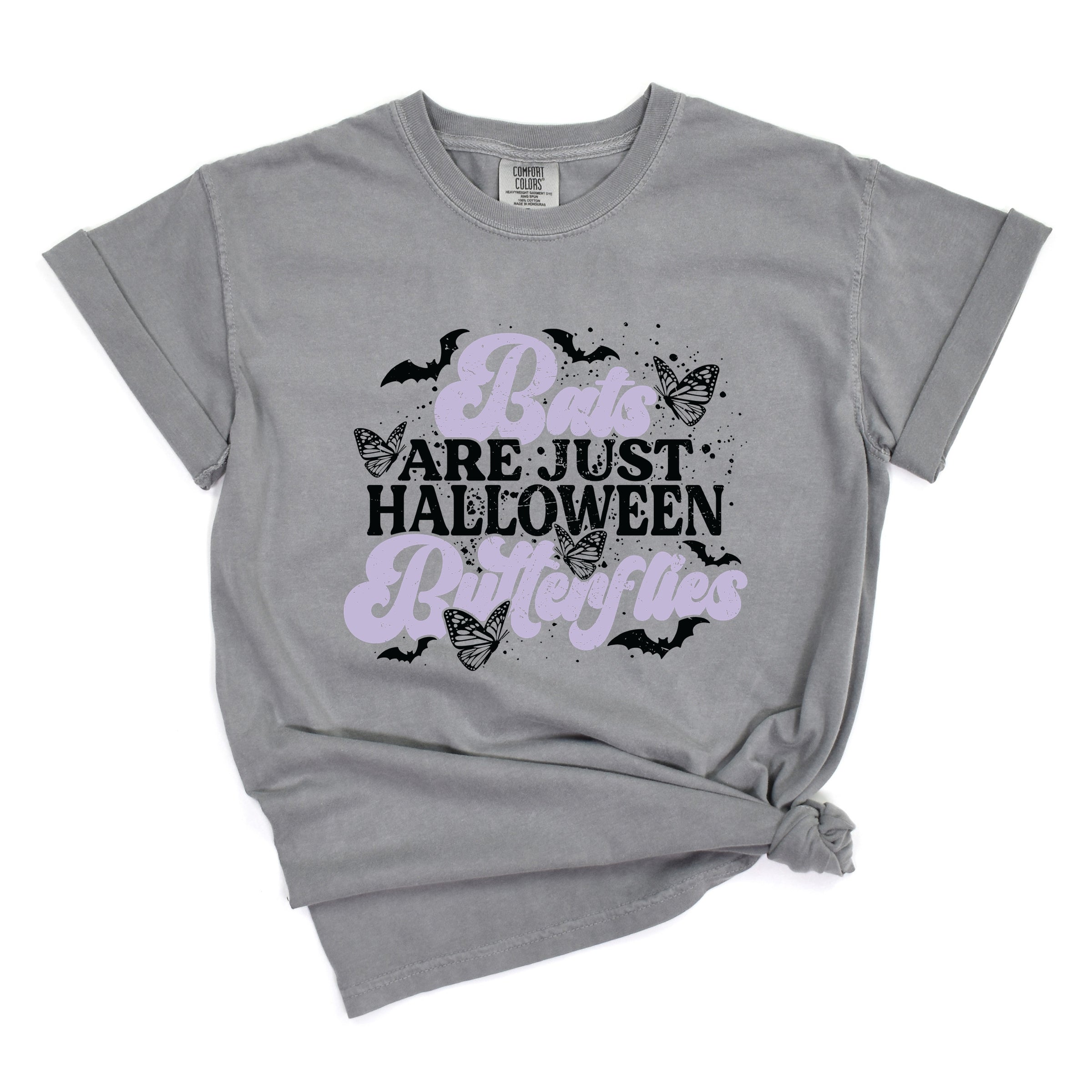 Bats Are Just Halloween Butterflies - Womens Garment Dyed Tee