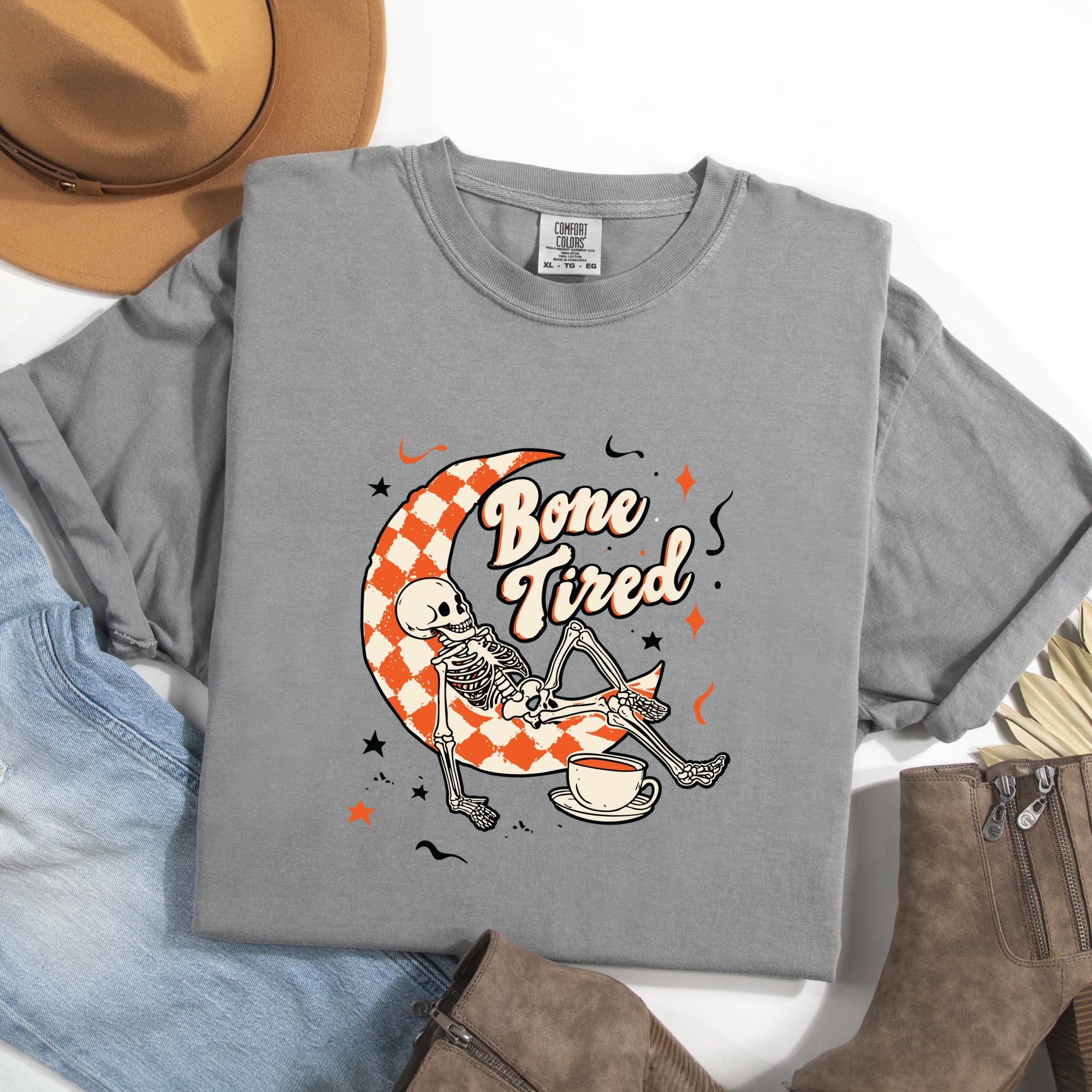 Bone Tired Moon - Womens Garment Dyed Tee