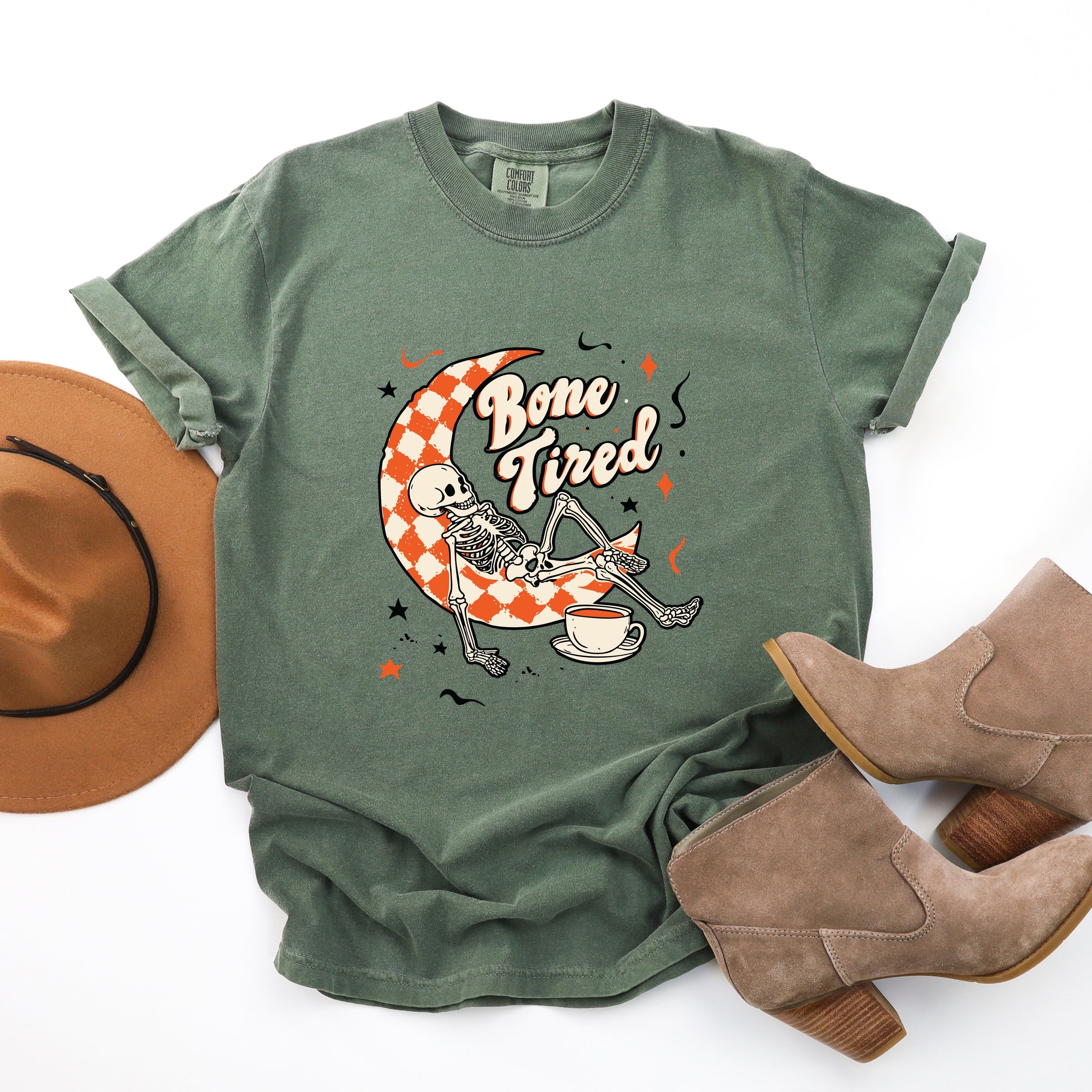 Bone Tired Moon - Womens Garment Dyed Tee