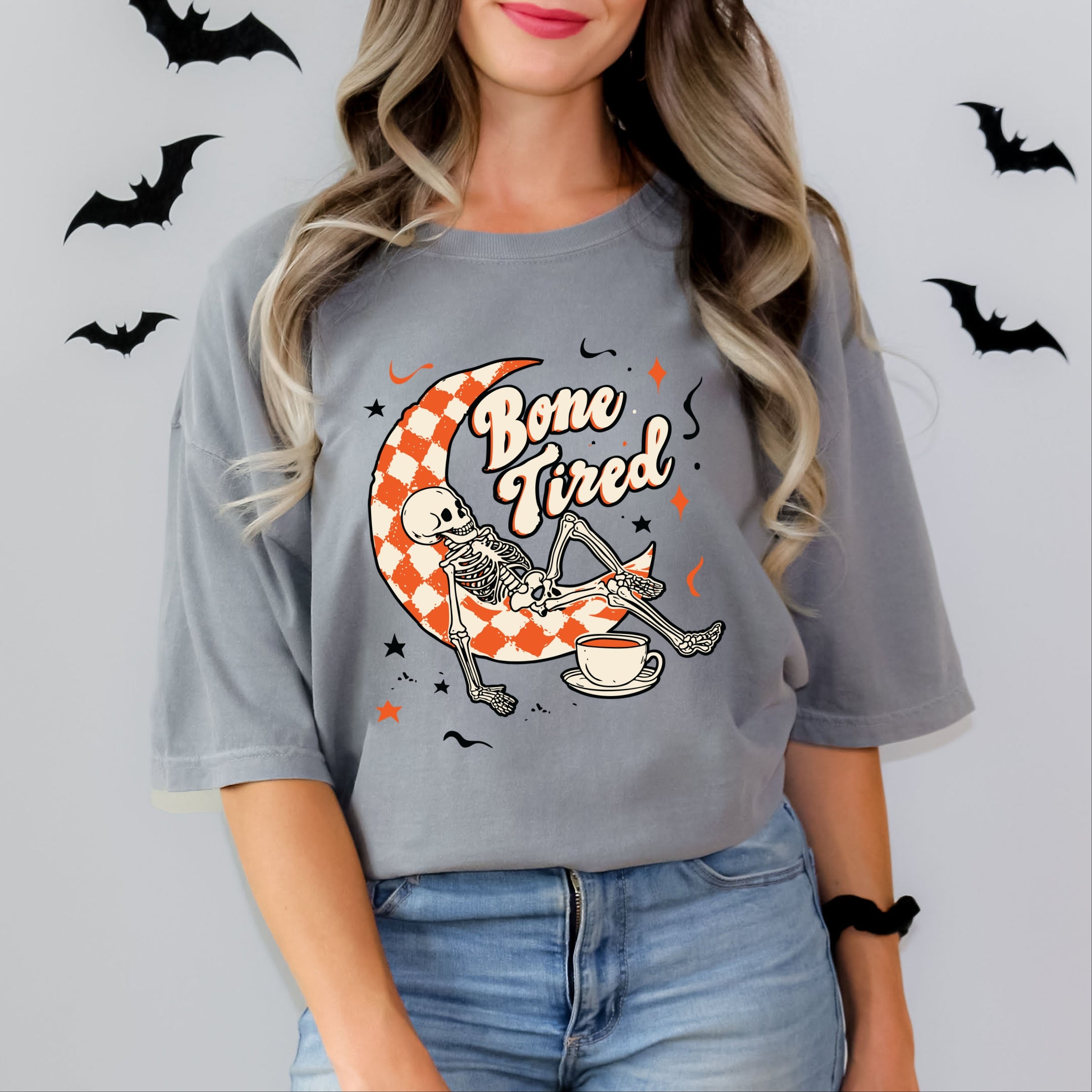 Bone Tired Moon - Womens Garment Dyed Tee