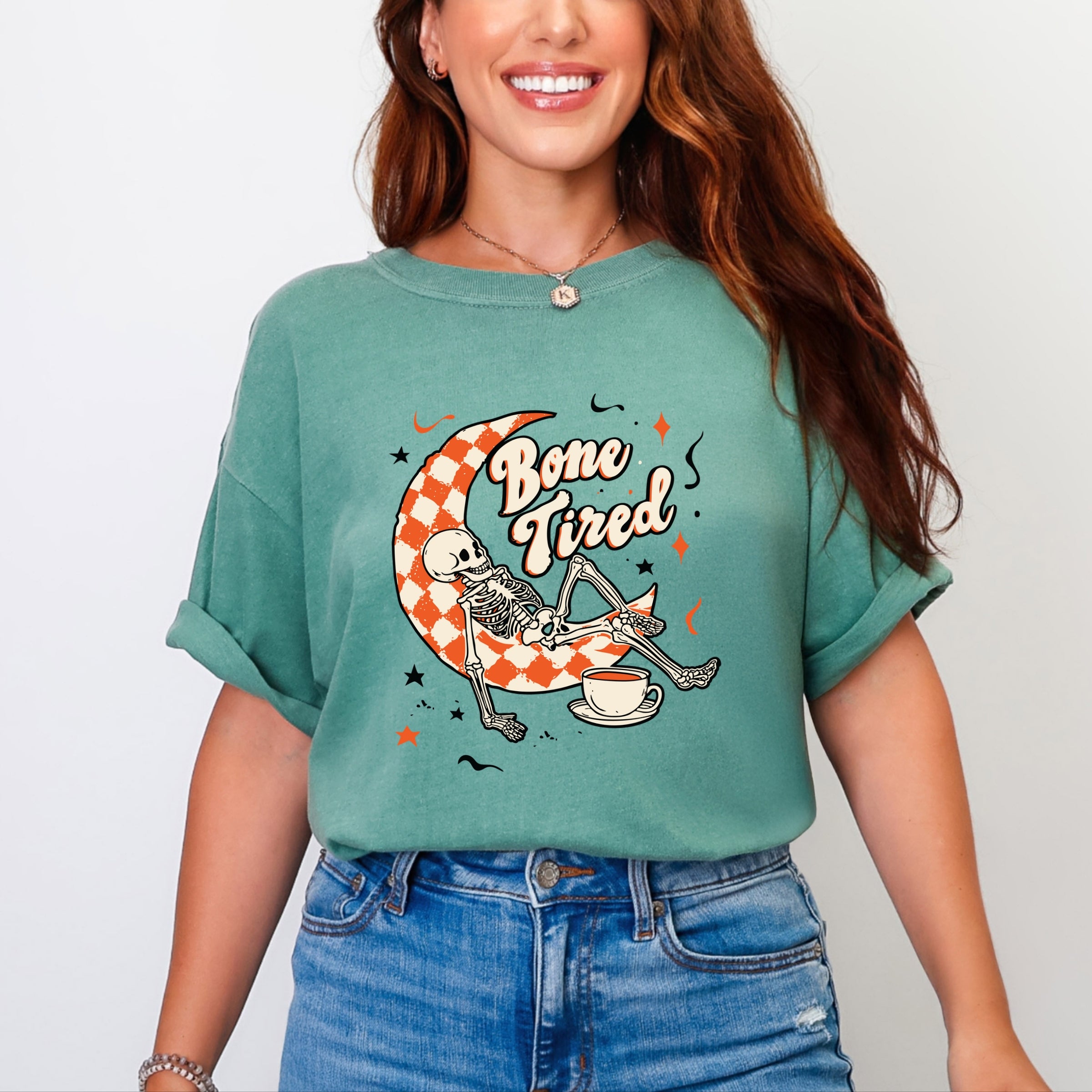 Bone Tired Moon - Womens Garment Dyed Tee