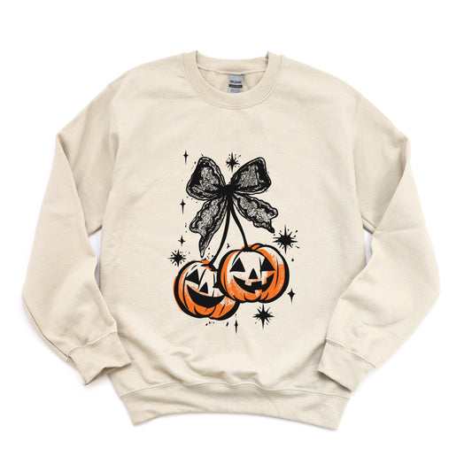 Coquette Pumpkin Cherries -  Womens Sweatshirt