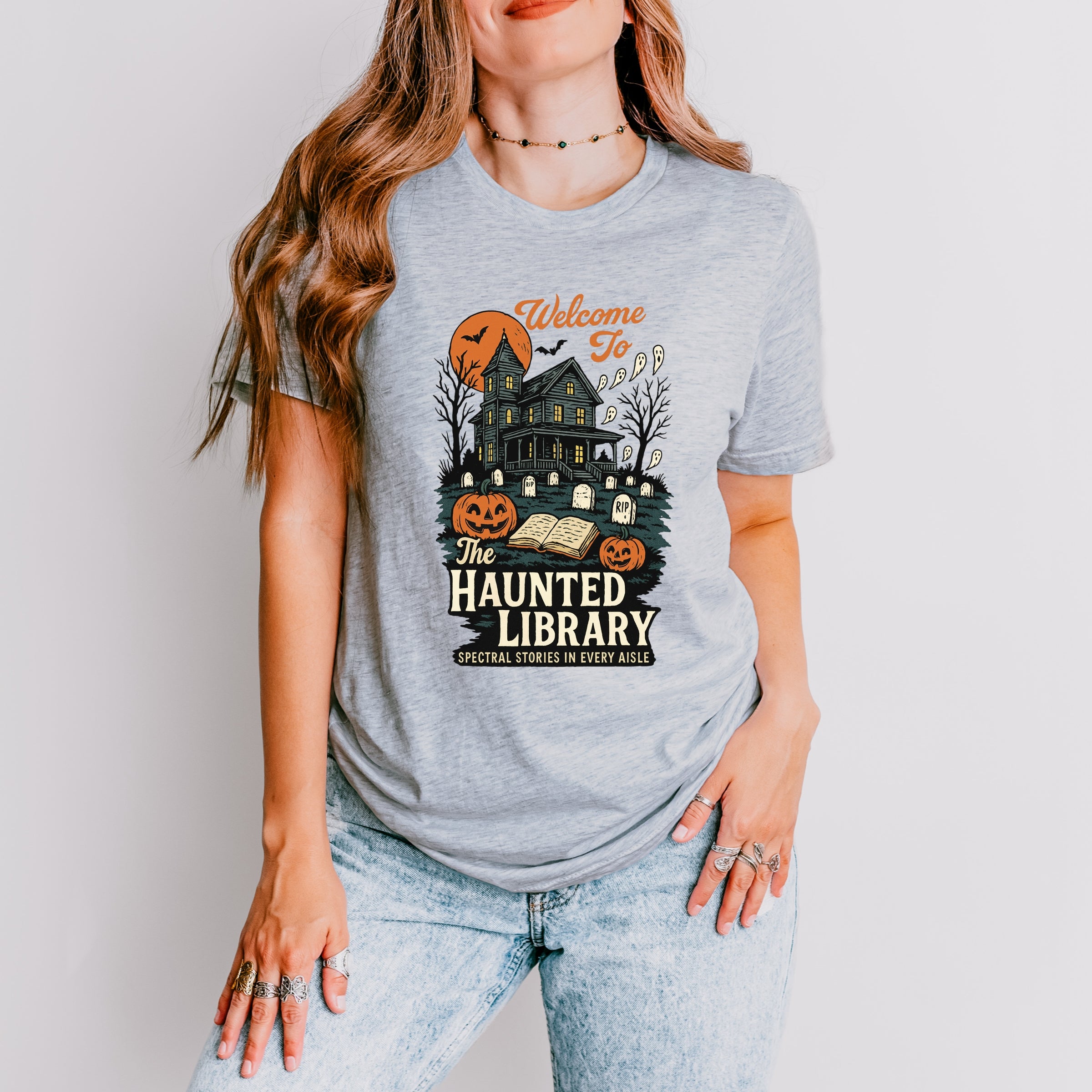 The Haunted Library - Womens Short Sleeve Tee