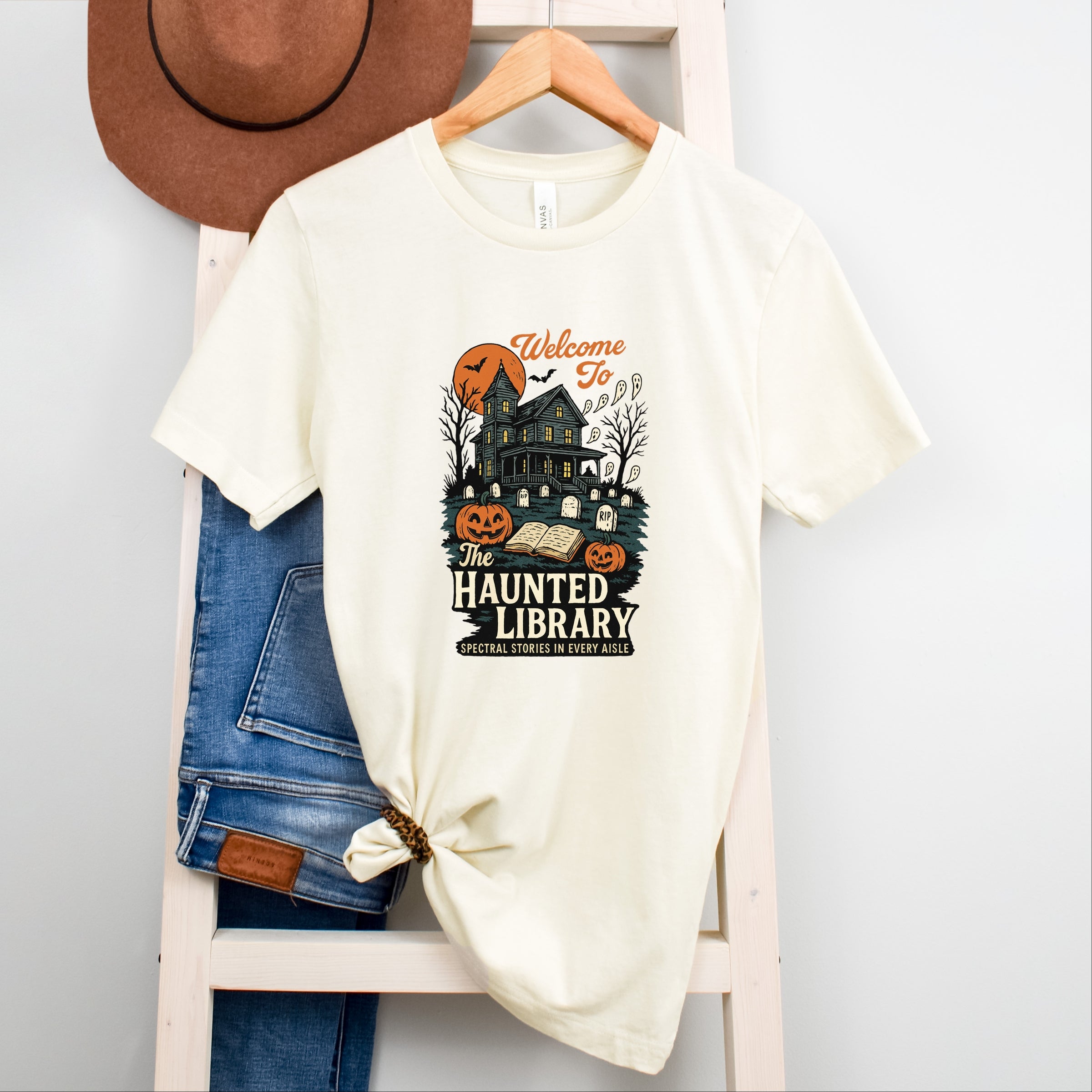 The Haunted Library - Womens Short Sleeve Tee
