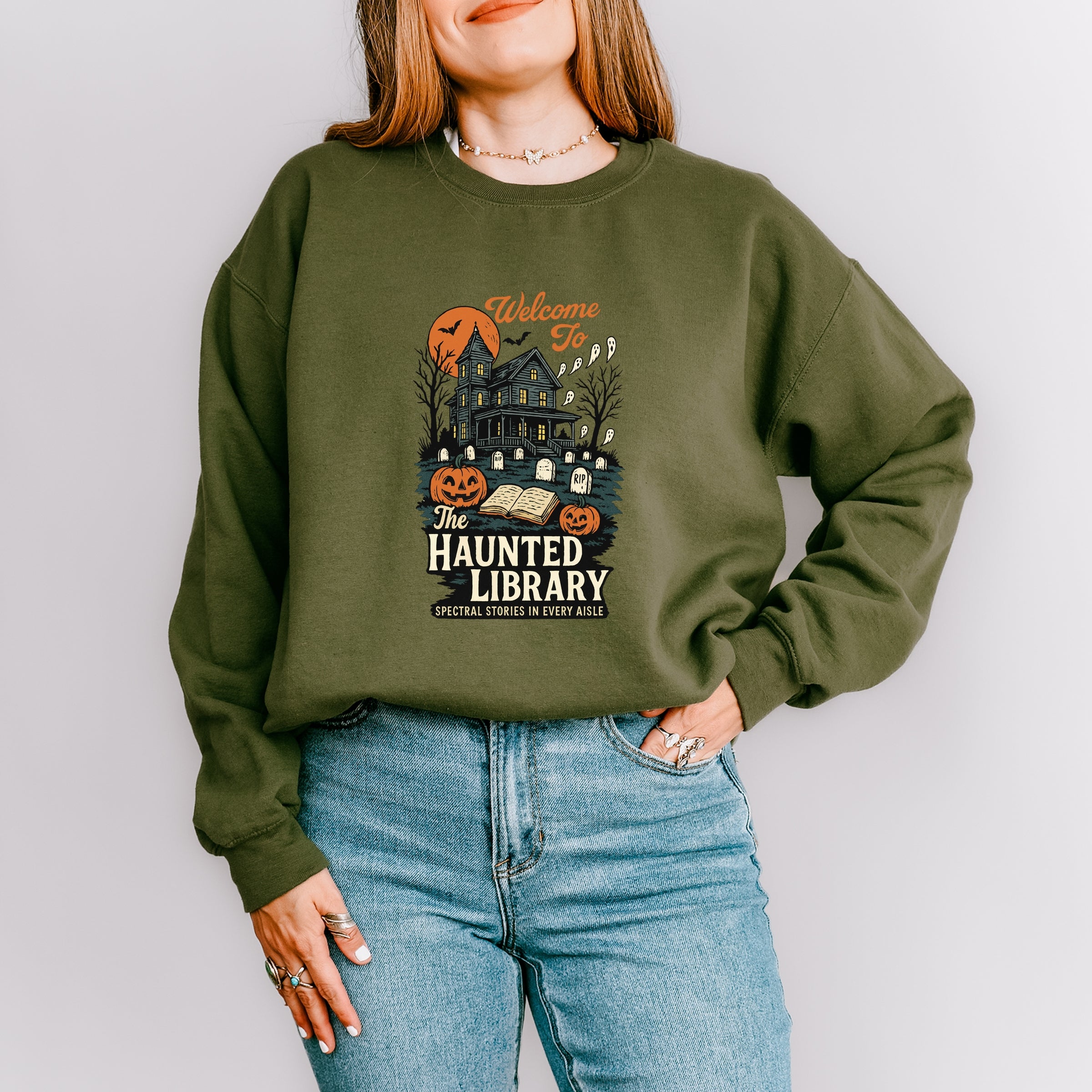 The Haunted Library -  Womens Sweatshirt