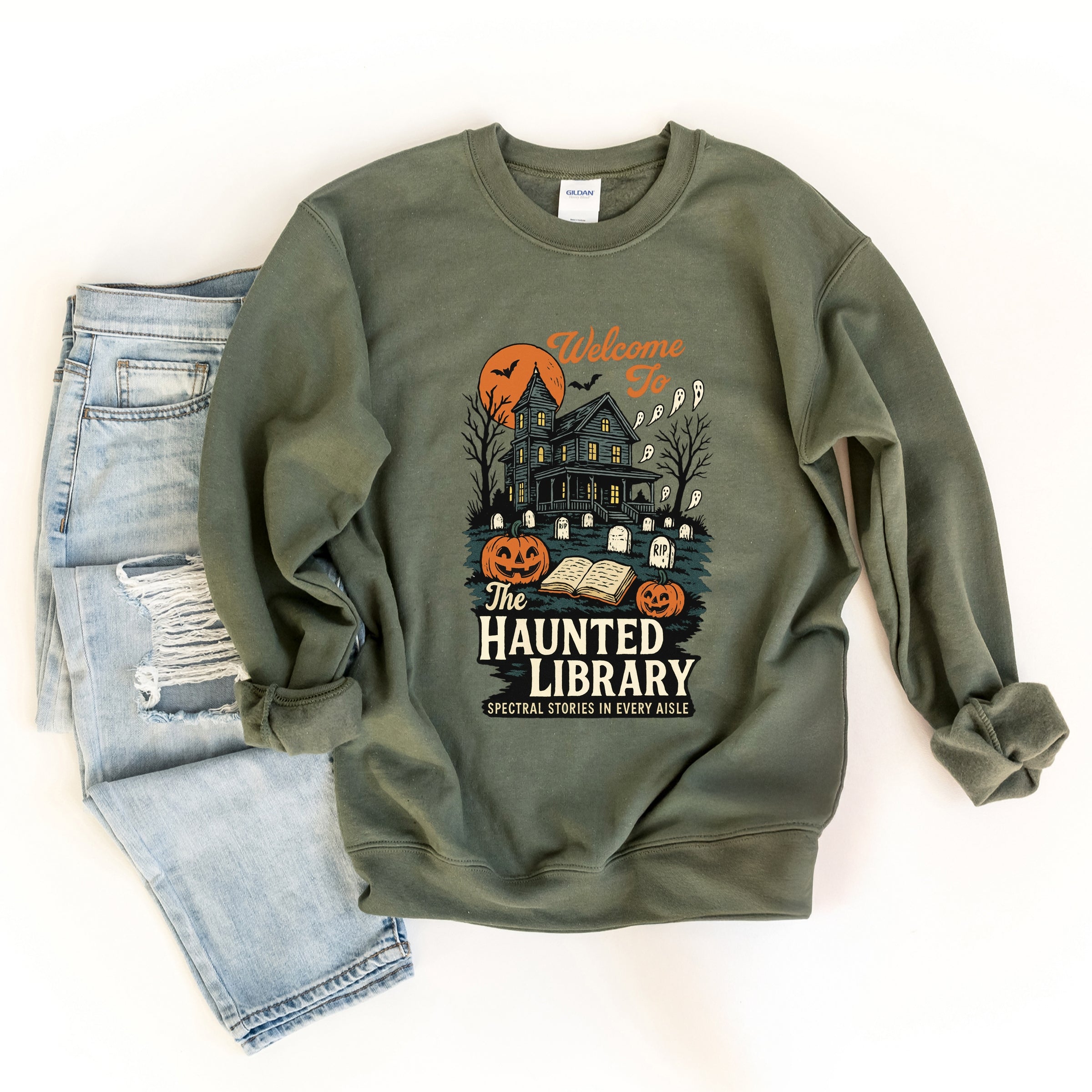 The Haunted Library -  Womens Sweatshirt