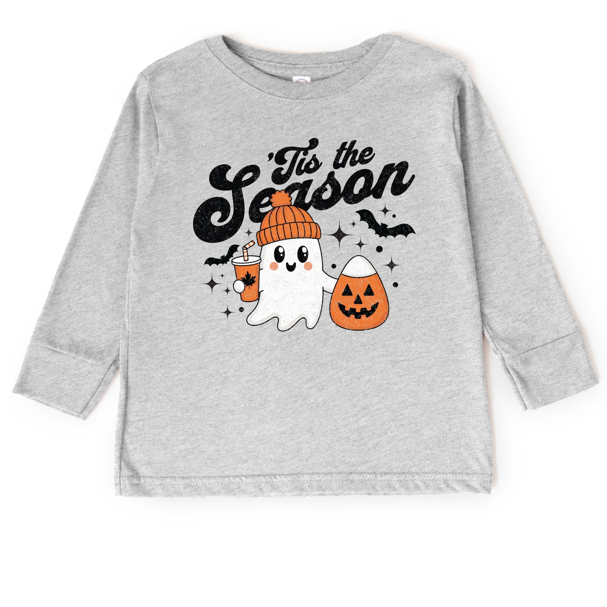 Tis The Season Ghost Retro - Toddler Long Sleeve Graphic Tee and Youth Long Sleeve Graphic T-Shirt