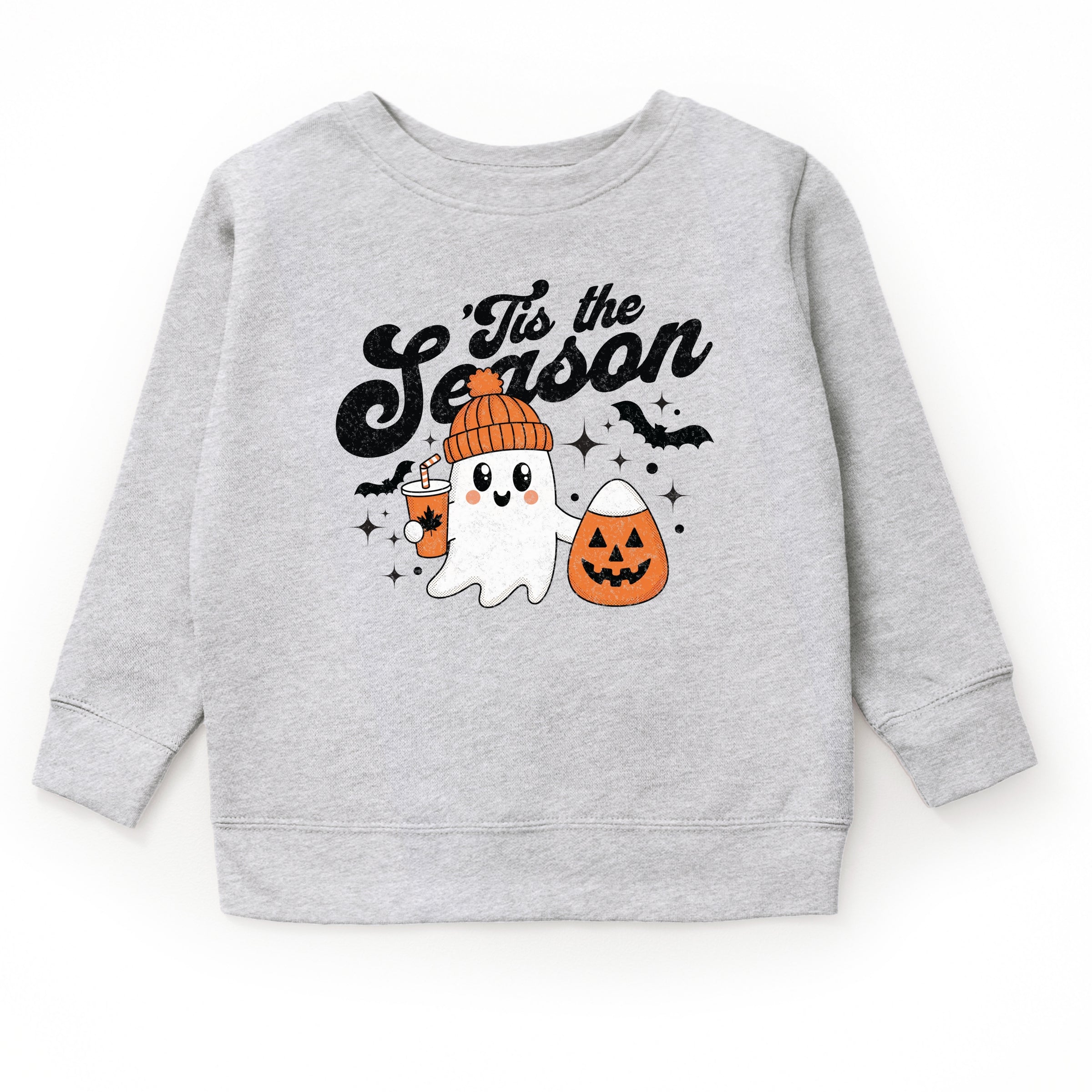 Tis The Season Ghost Retro - Toddler Graphic Sweatshirt and Youth Graphic Sweatshirt