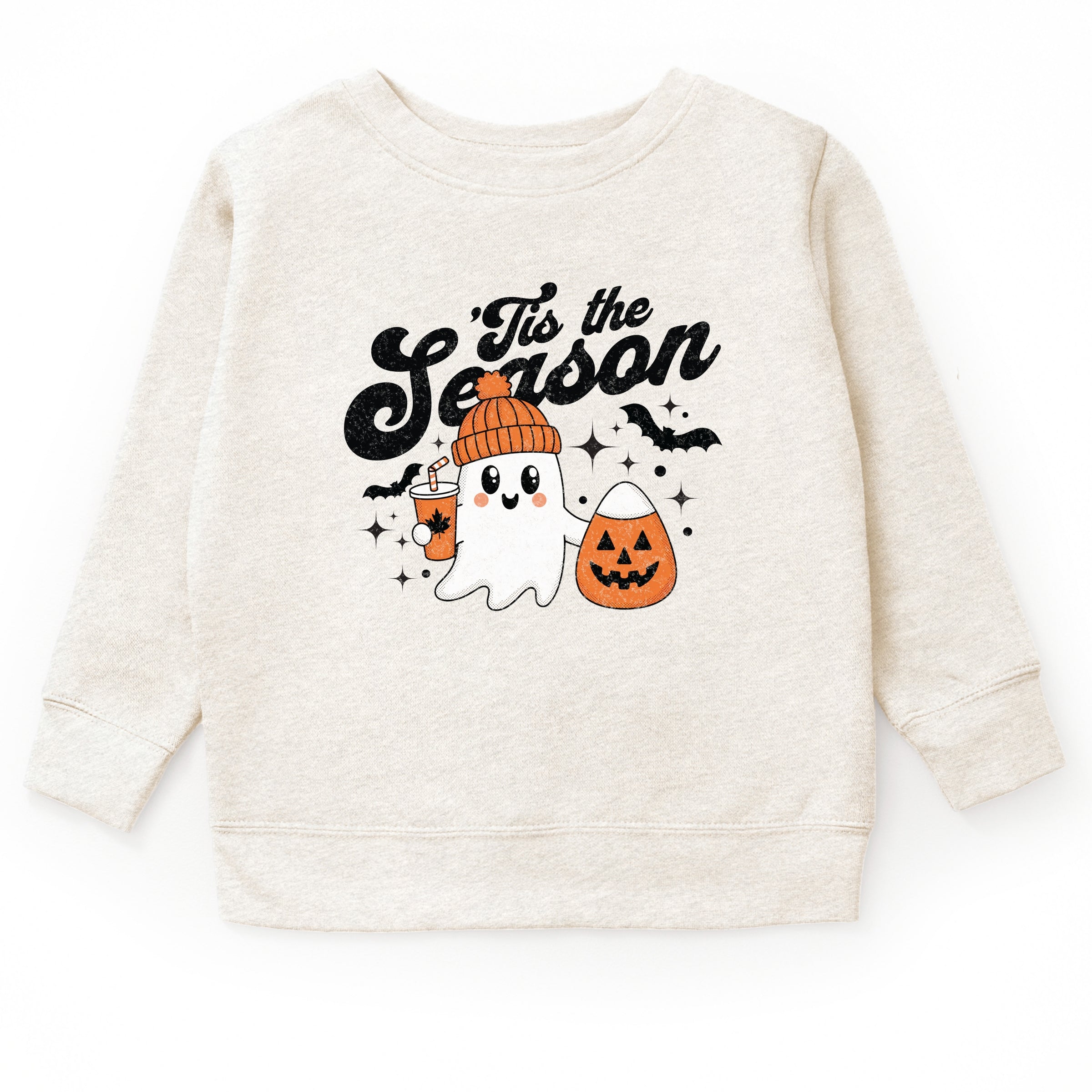 Tis The Season Ghost Retro - Toddler Graphic Sweatshirt and Youth Graphic Sweatshirt