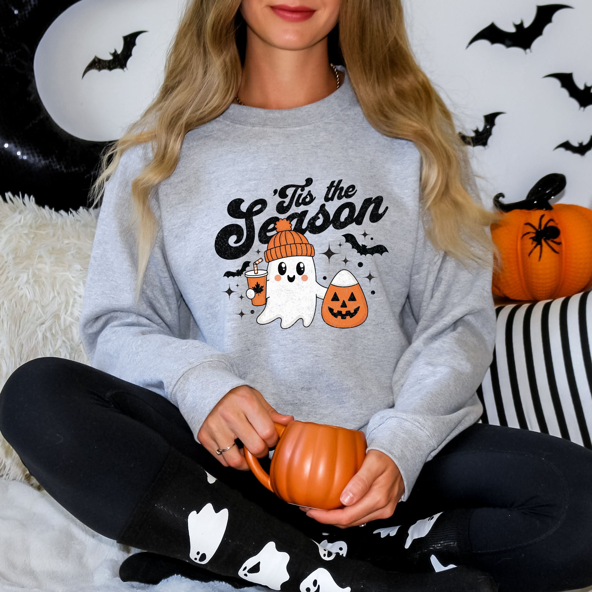 Tis The Season Ghost Retro -  Womens Sweatshirt