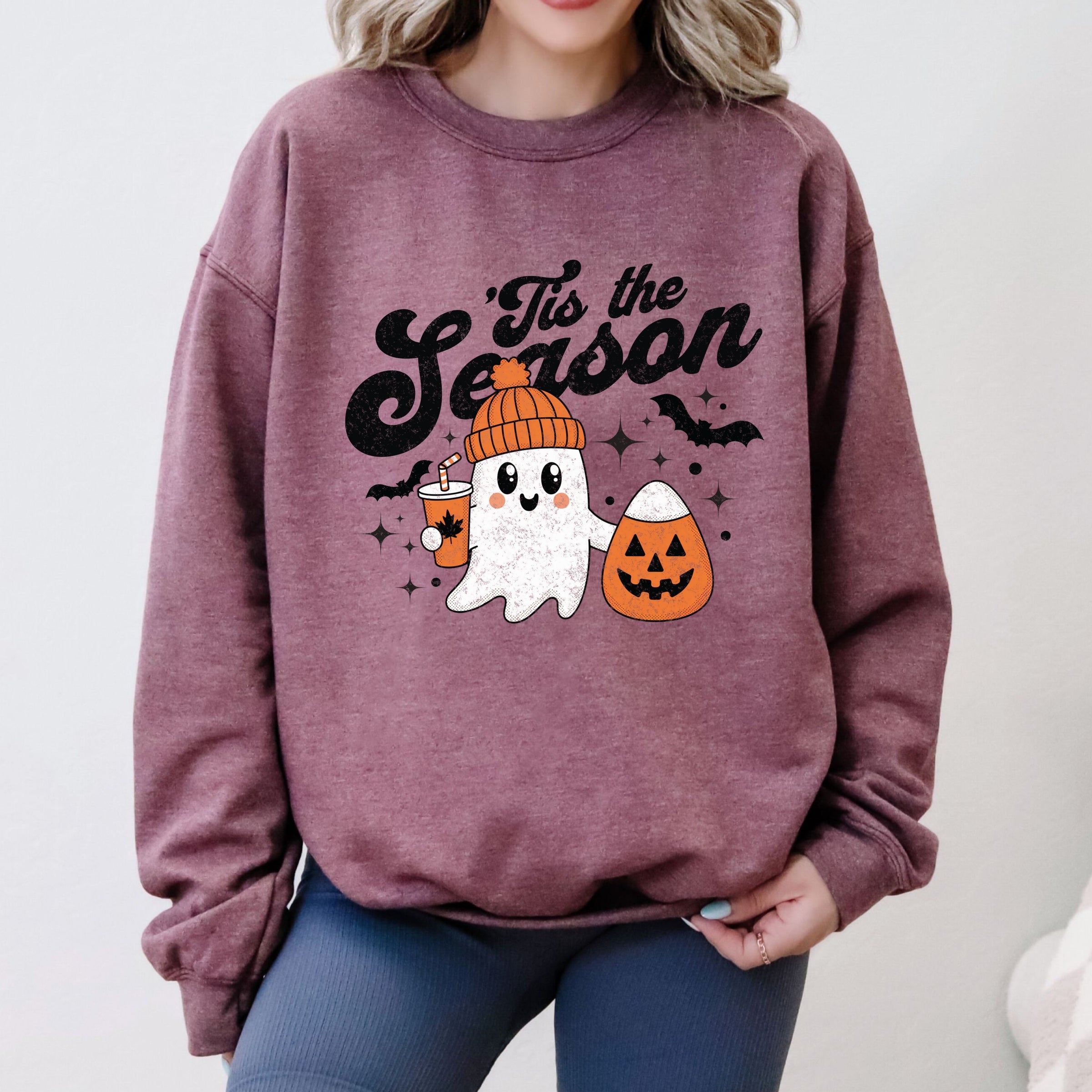 Tis The Season Ghost Retro -  Womens Sweatshirt