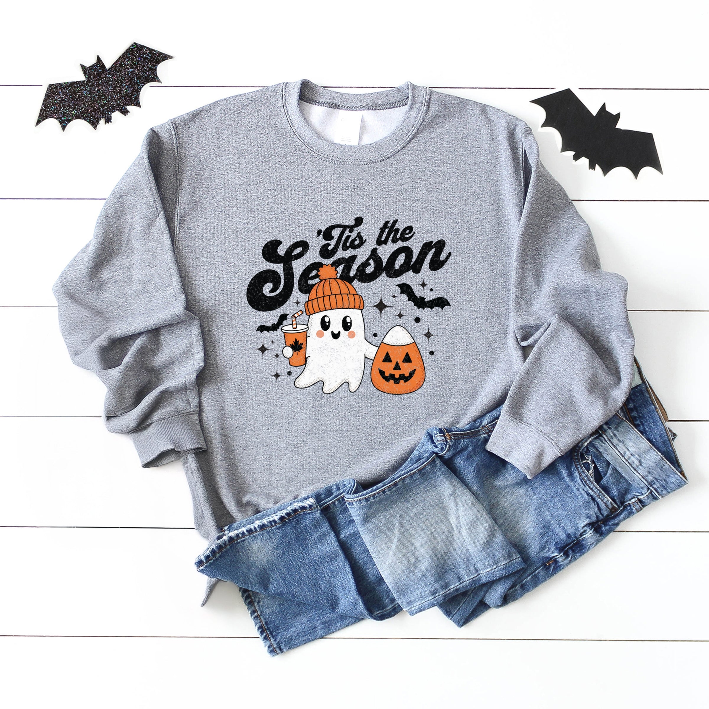 Tis The Season Ghost Retro -  Womens Sweatshirt