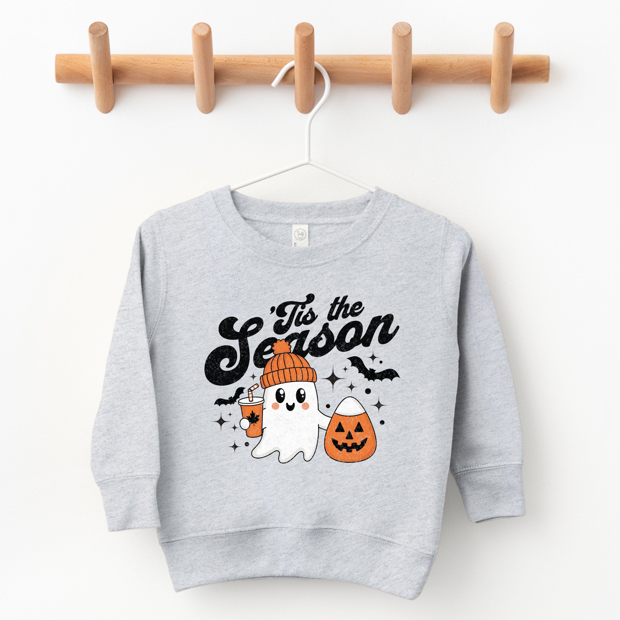 Tis The Season Ghost Retro - Toddler Graphic Sweatshirt and Youth Graphic Sweatshirt