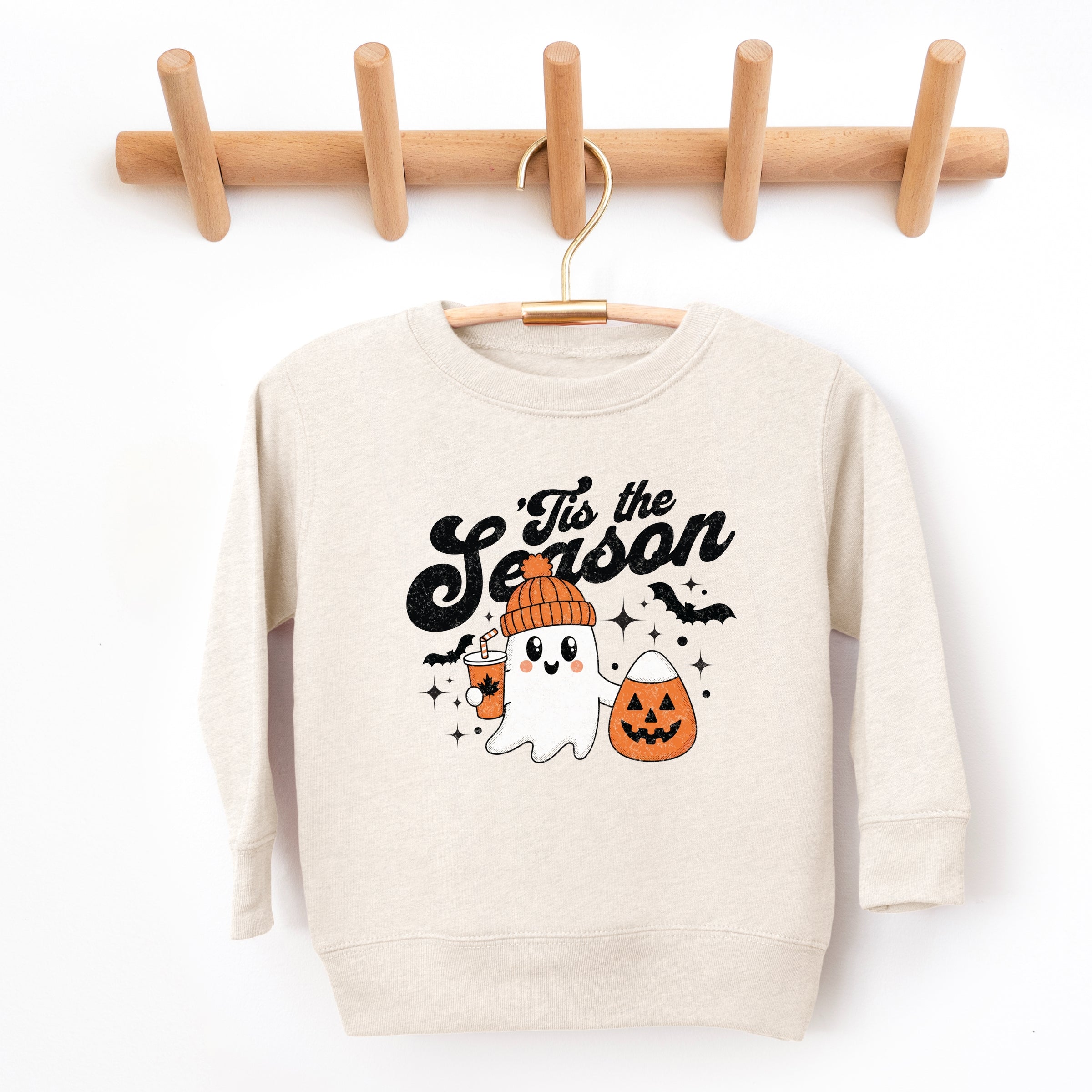 Tis The Season Ghost Retro - Toddler Graphic Sweatshirt and Youth Graphic Sweatshirt