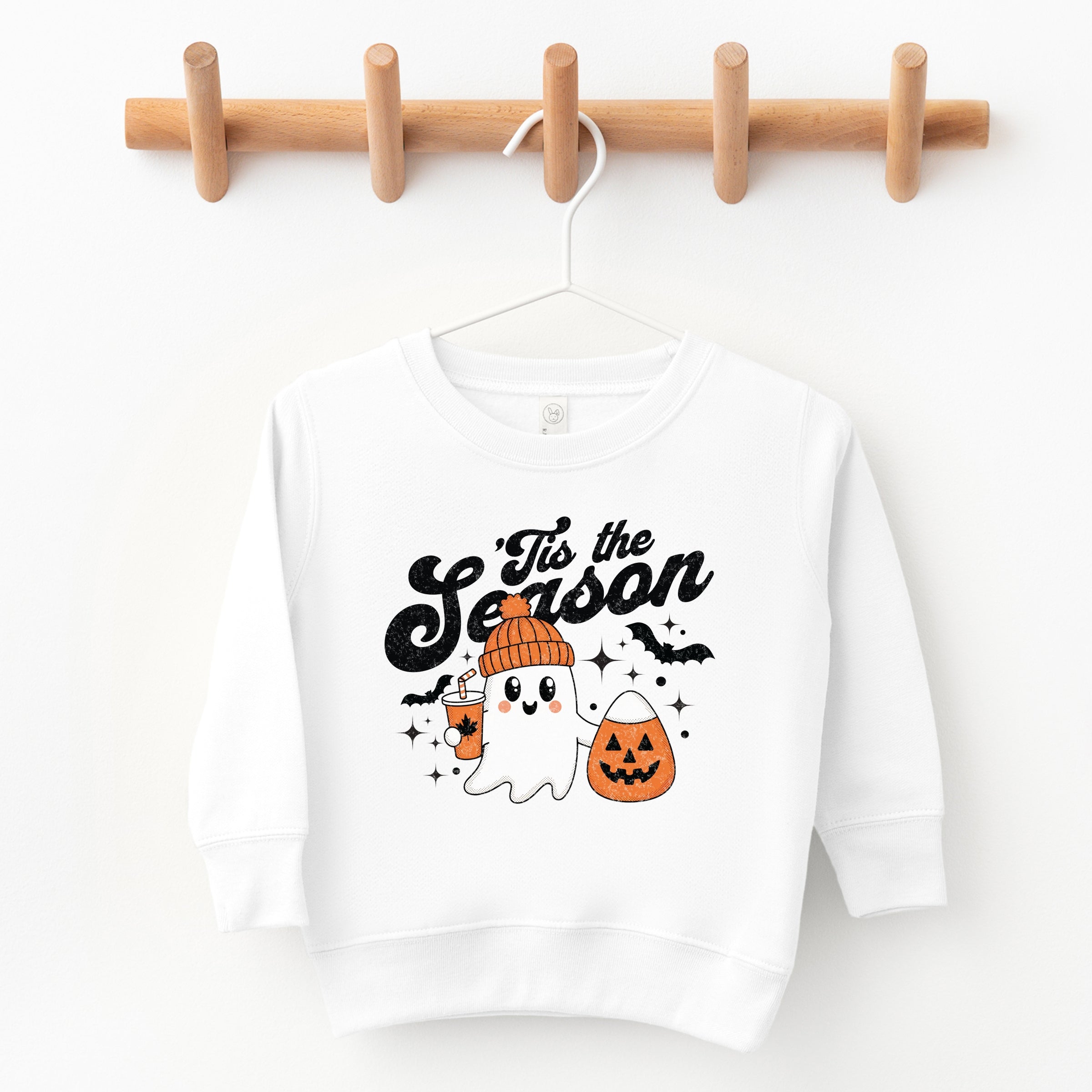 Tis The Season Ghost Retro - Toddler Graphic Sweatshirt and Youth Graphic Sweatshirt