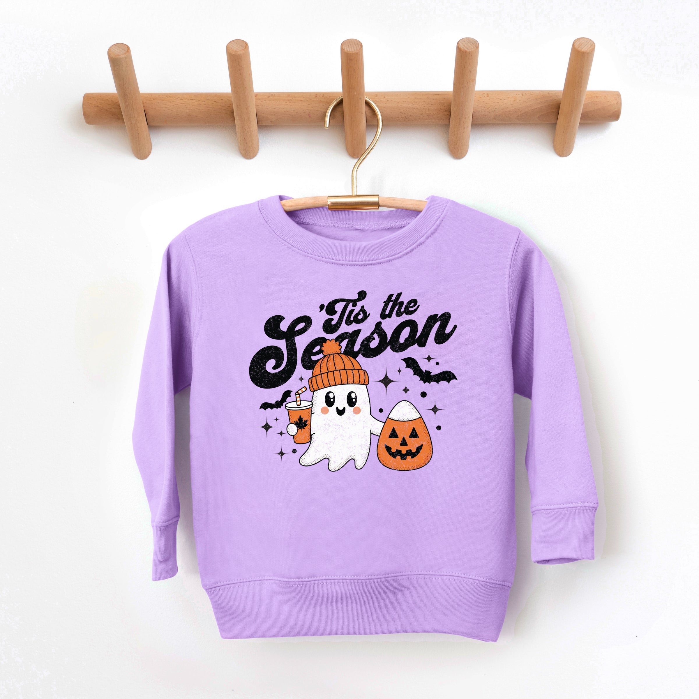 Tis The Season Ghost Retro - Toddler Graphic Sweatshirt and Youth Graphic Sweatshirt