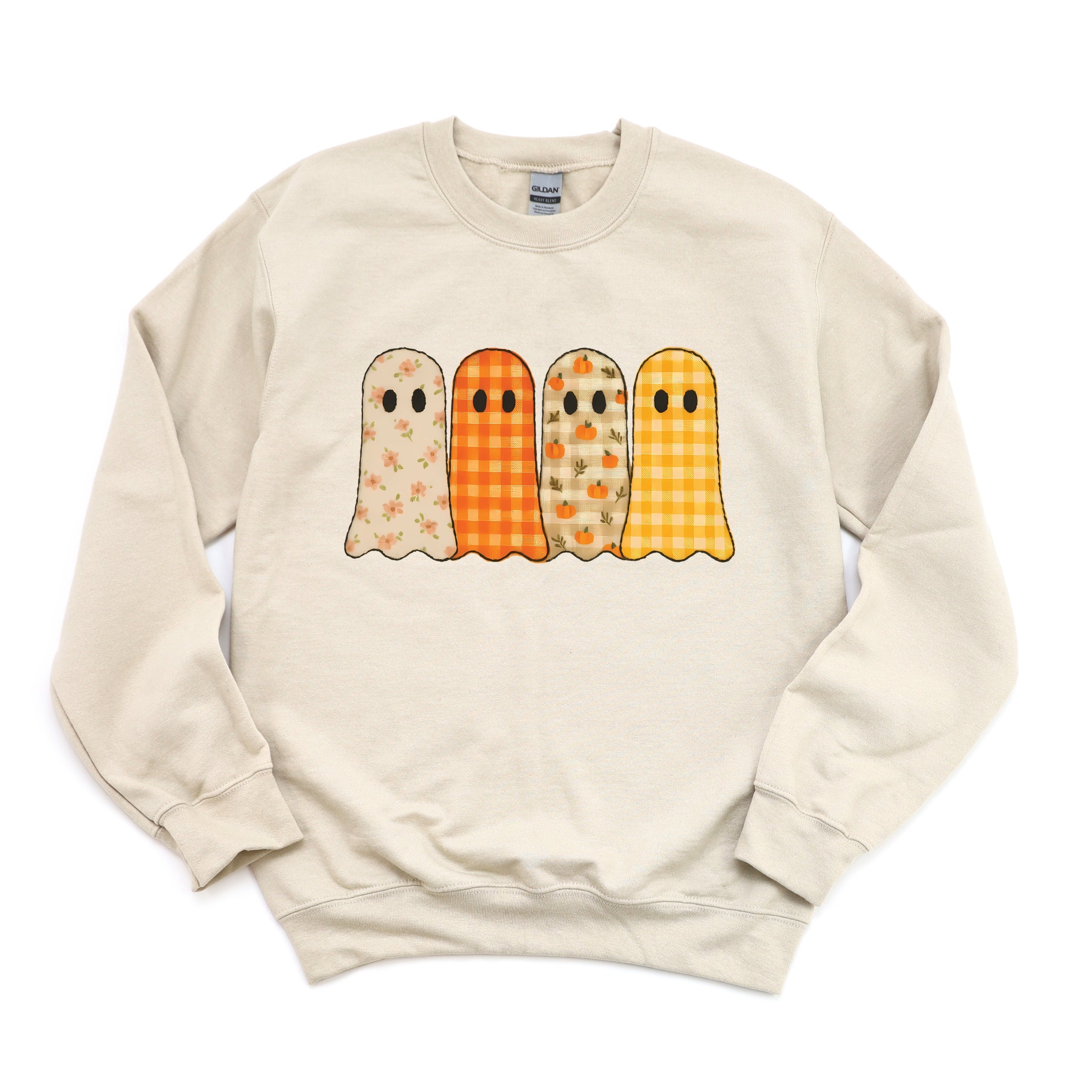 Four Ghosts Checkered Quilted Printed -  Womens Sweatshirt