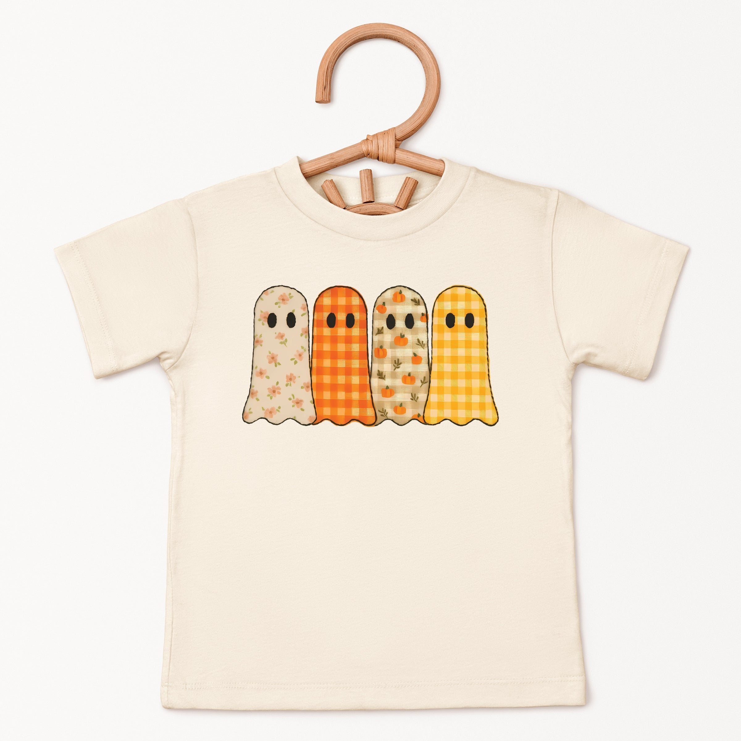 Four Ghosts Checkered Quilted Printed - Youth Short Sleeve Graphic T-Shirt and Toddler Short Sleeve Graphic T-Shirt