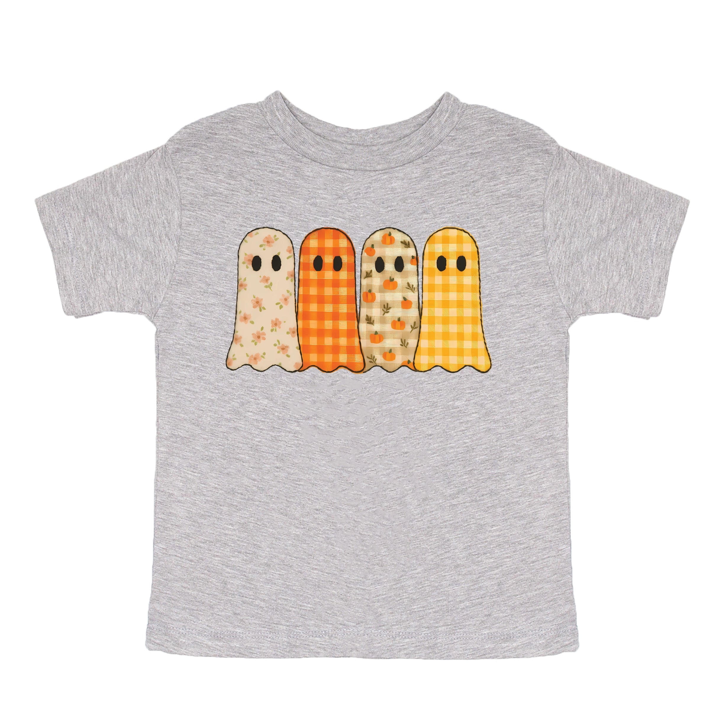 Four Ghosts Checkered Quilted Printed - Youth Short Sleeve Graphic T-Shirt and Toddler Short Sleeve Graphic T-Shirt
