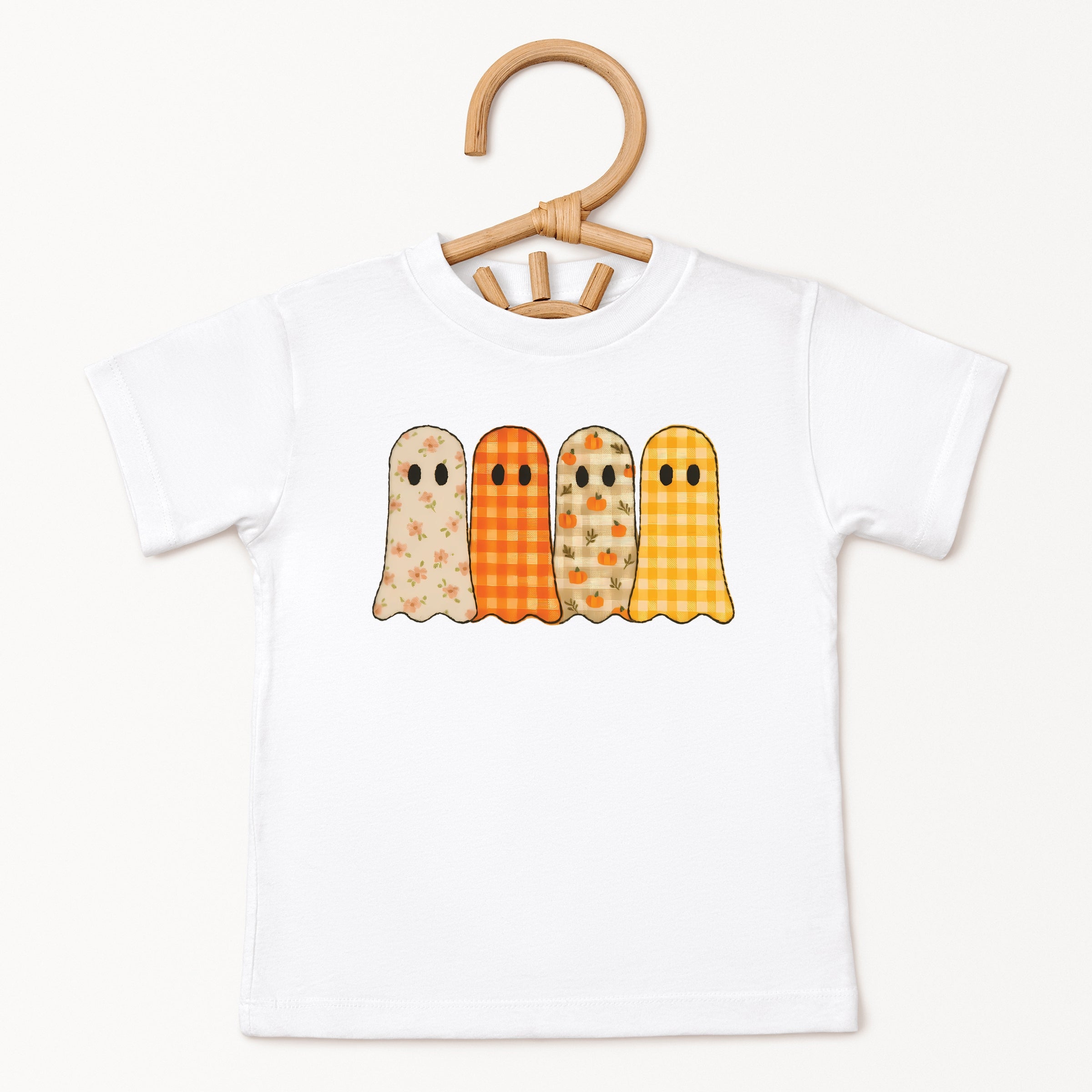 Four Ghosts Checkered Quilted Printed - Youth Short Sleeve Graphic T-Shirt and Toddler Short Sleeve Graphic T-Shirt
