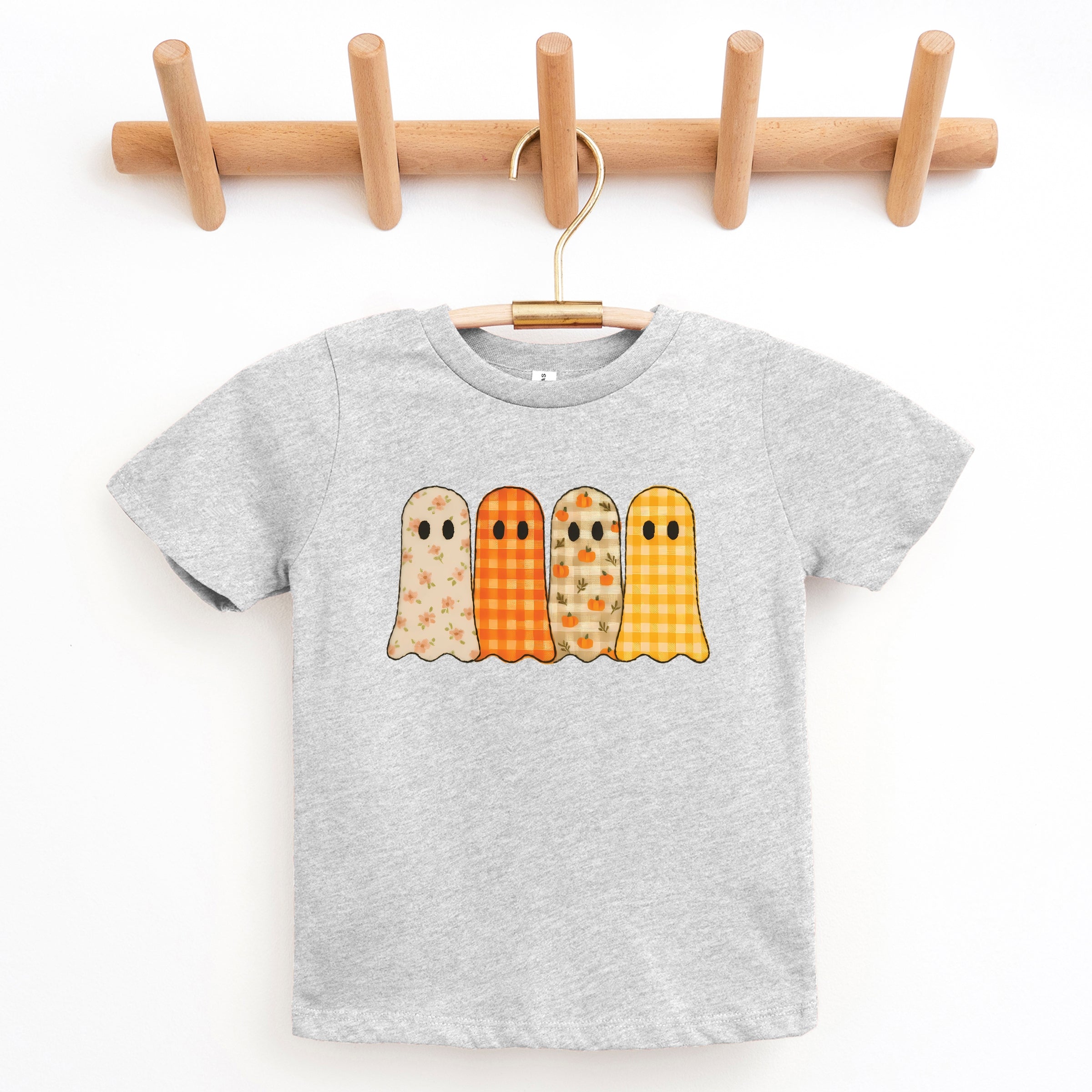 Four Ghosts Checkered Quilted Printed - Youth Short Sleeve Graphic T-Shirt and Toddler Short Sleeve Graphic T-Shirt