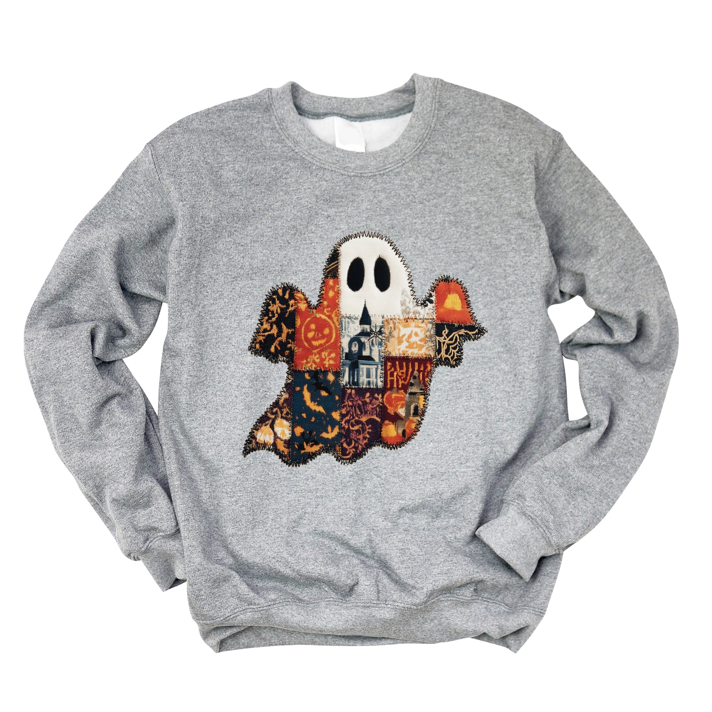 Patchwork Ghost Printed -  Womens Sweatshirt