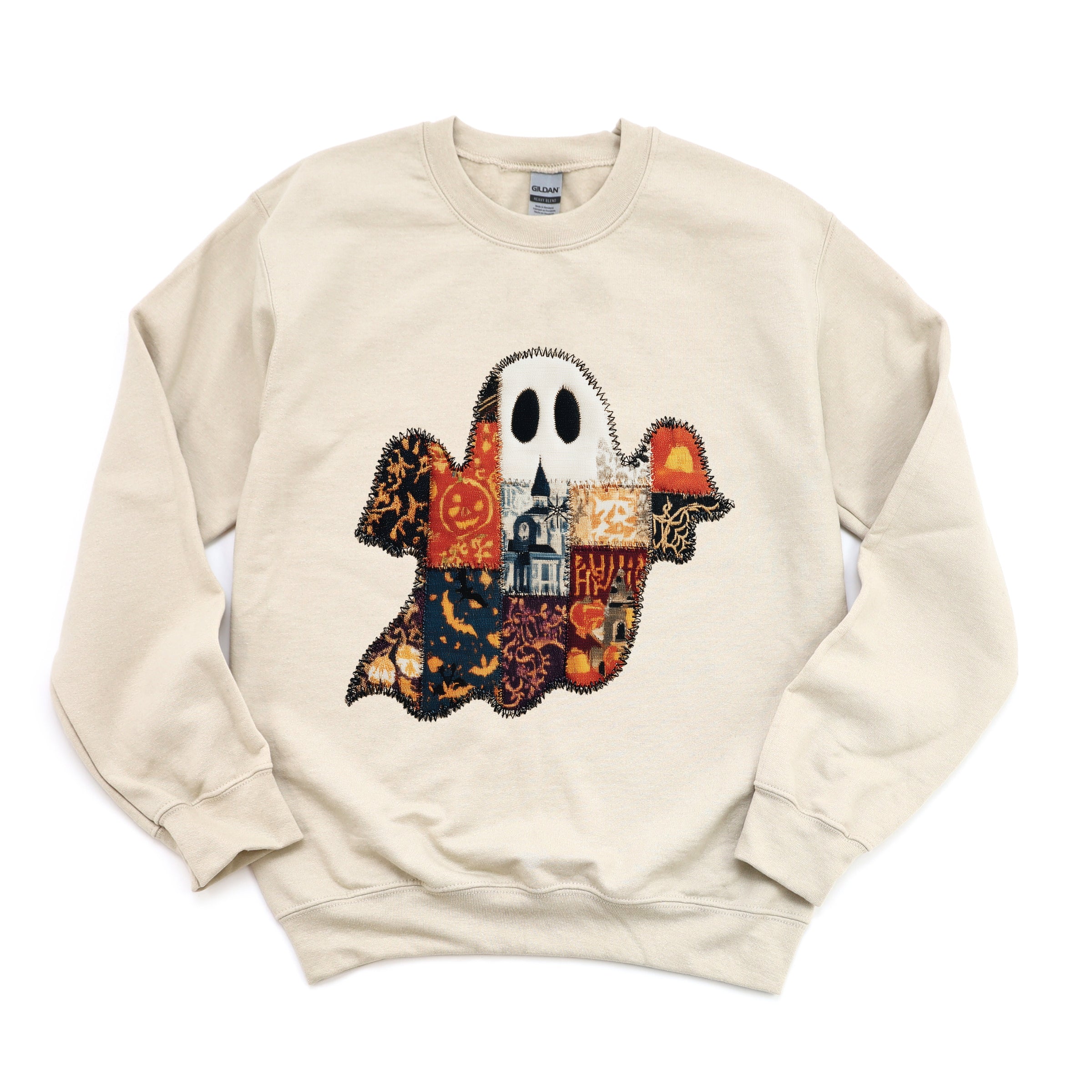 Patchwork Ghost Printed -  Womens Sweatshirt