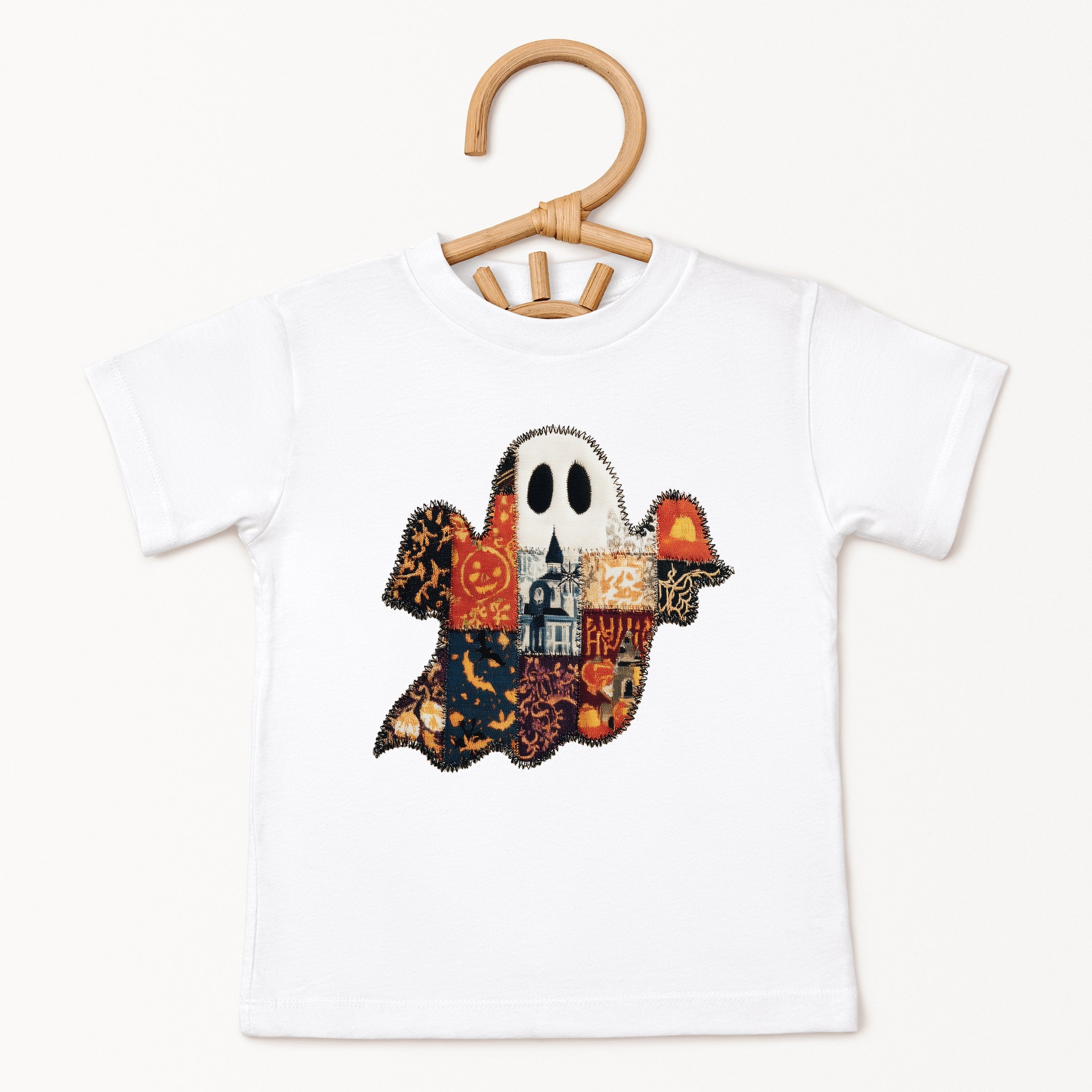 Patchwork Ghost Printed - Youth Short Sleeve Graphic T-Shirt and Toddler Short Sleeve Graphic T-Shirt