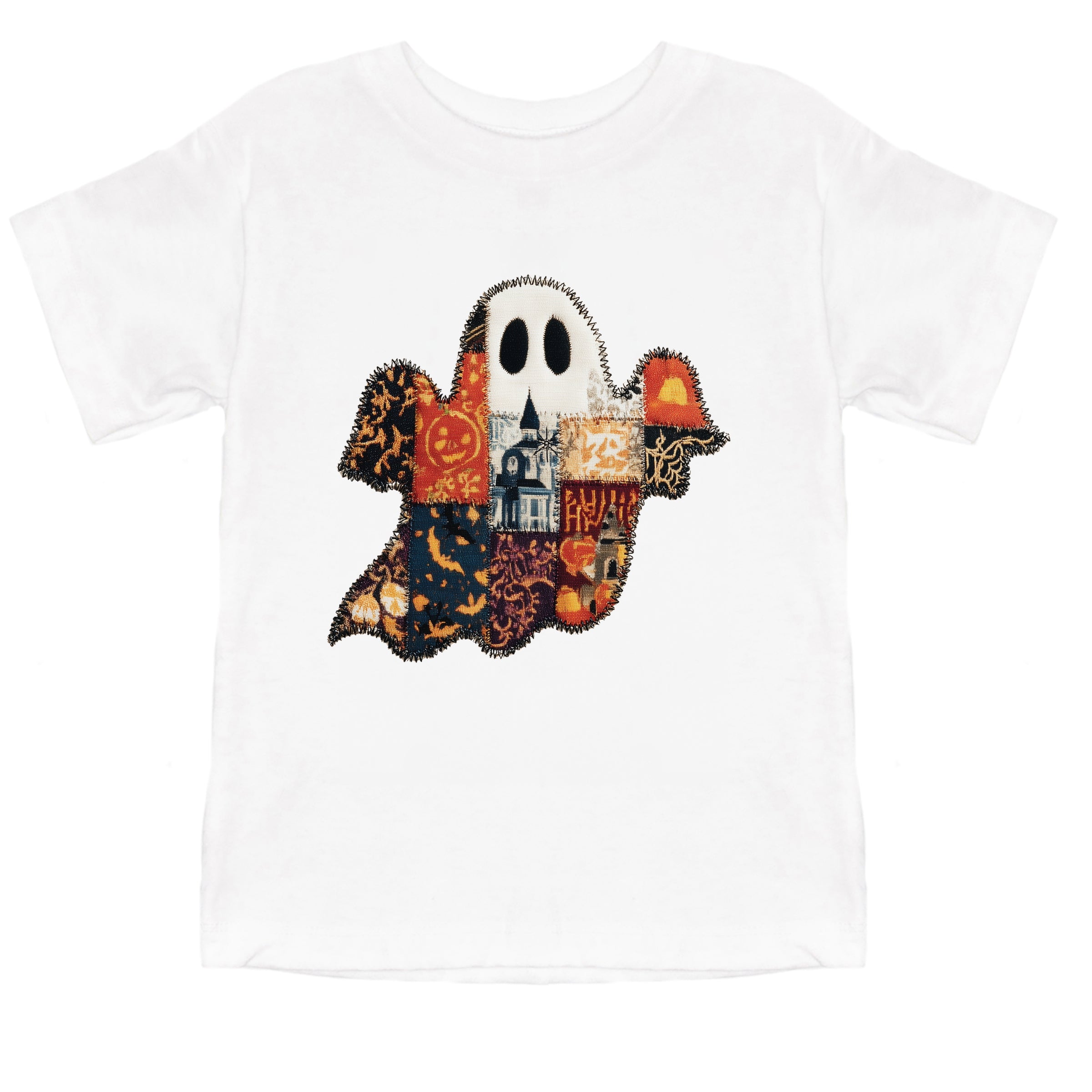 Patchwork Ghost Printed - Youth Short Sleeve Graphic T-Shirt and Toddler Short Sleeve Graphic T-Shirt