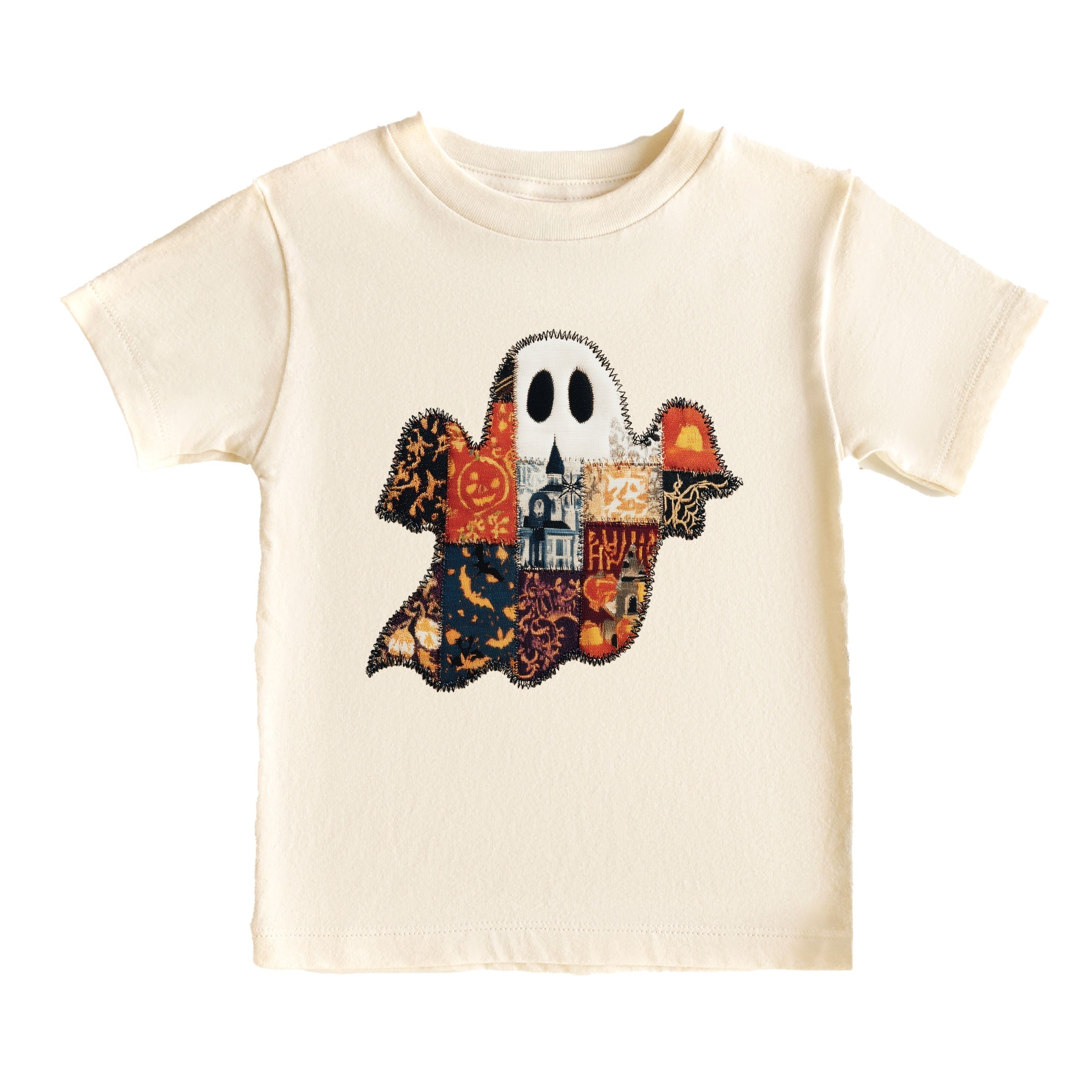 Patchwork Ghost Printed - Youth Short Sleeve Graphic T-Shirt and Toddler Short Sleeve Graphic T-Shirt