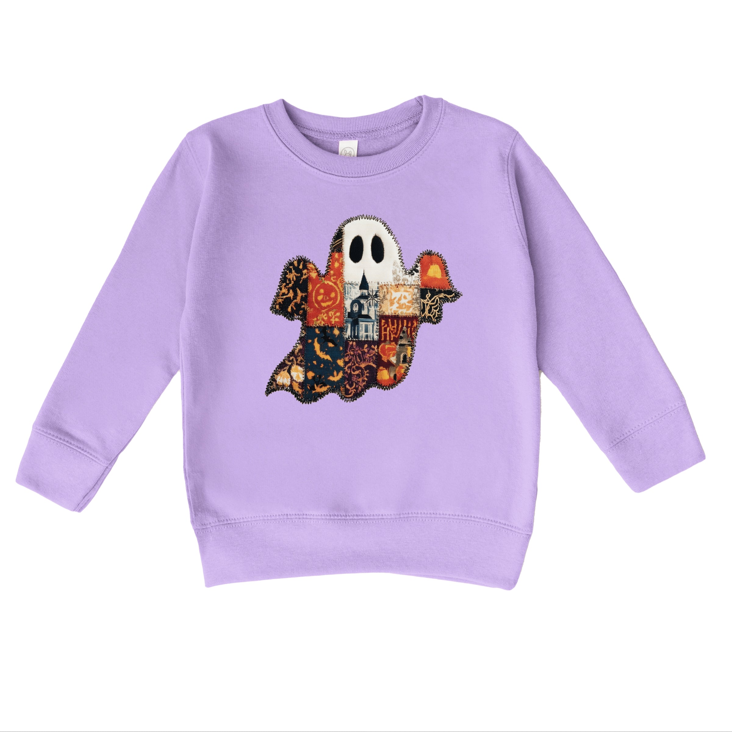 Patchwork Ghost Printed - Toddler Graphic Sweatshirt and Youth Graphic Sweatshirt