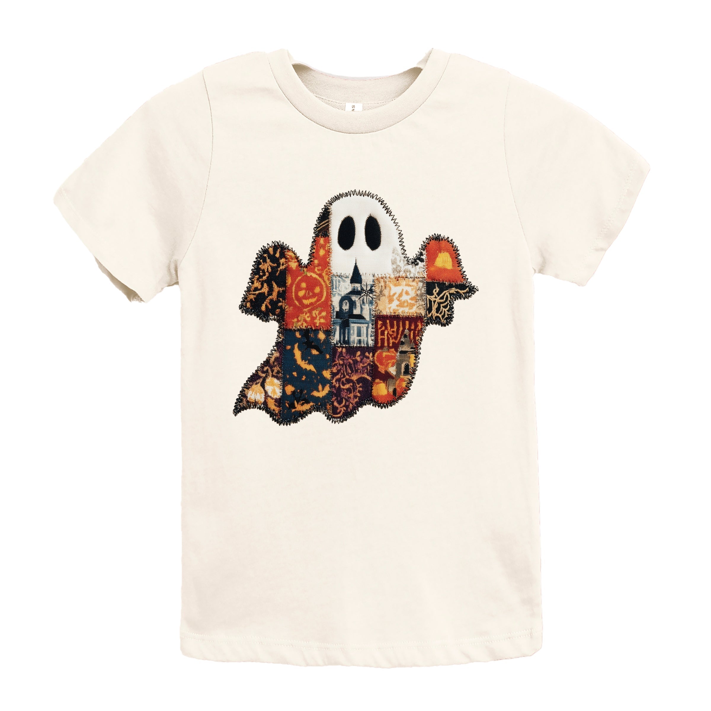 Patchwork Ghost Printed - Youth Short Sleeve Graphic T-Shirt and Toddler Short Sleeve Graphic T-Shirt