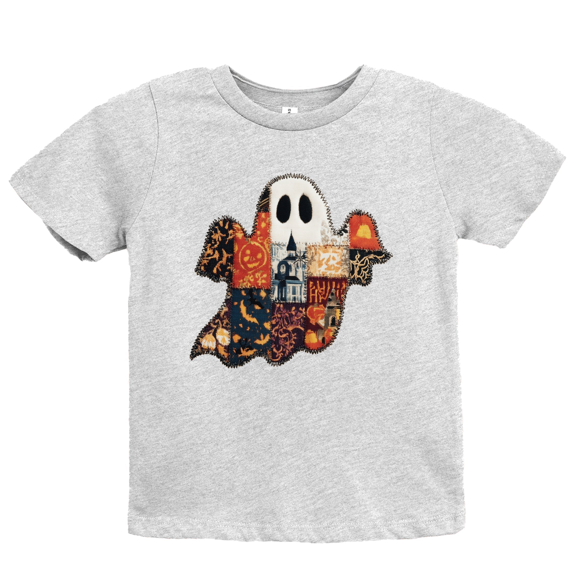 Patchwork Ghost Printed - Youth Short Sleeve Graphic T-Shirt and Toddler Short Sleeve Graphic T-Shirt