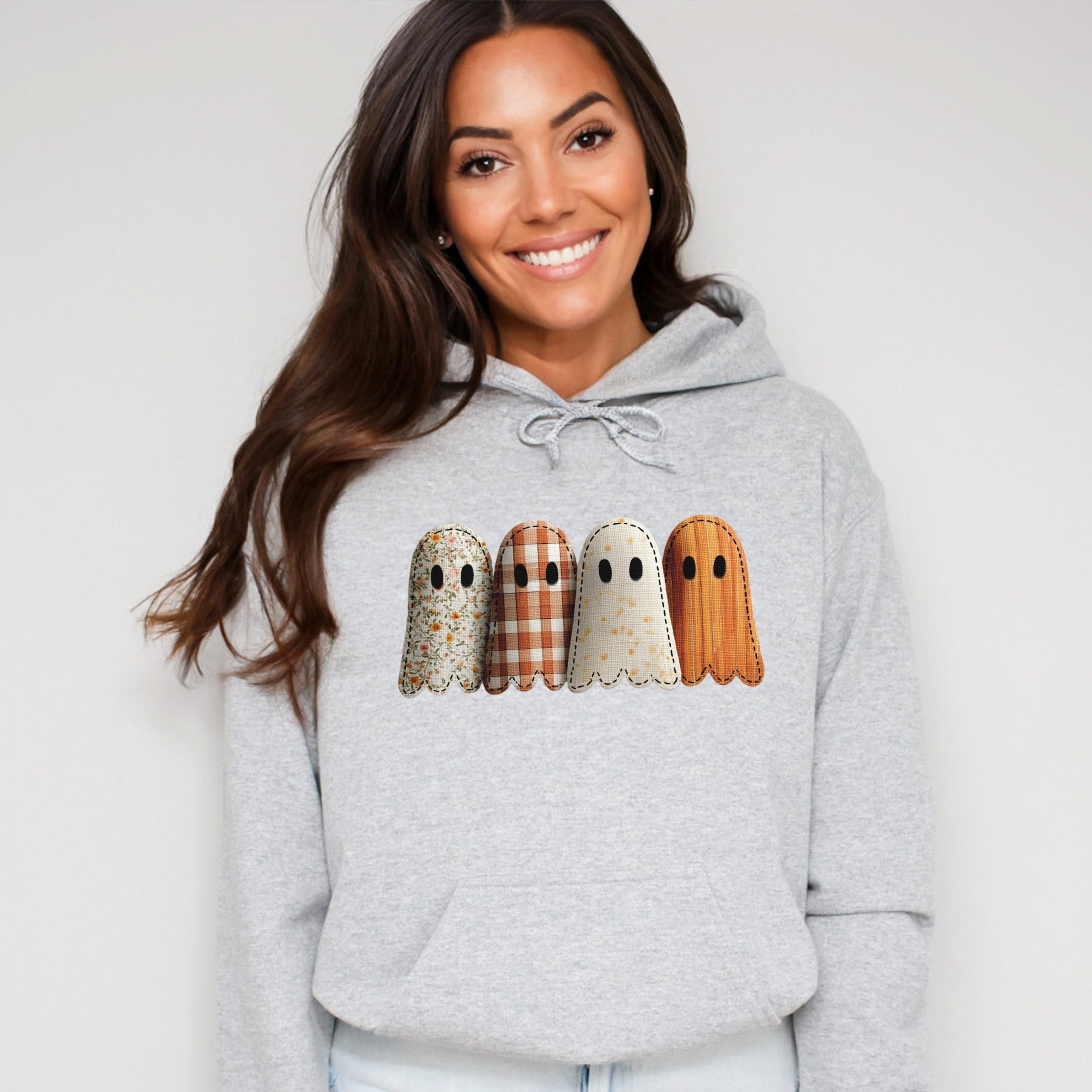 Four Ghosts Shadow Quilted Printed - Womens Hoodie
