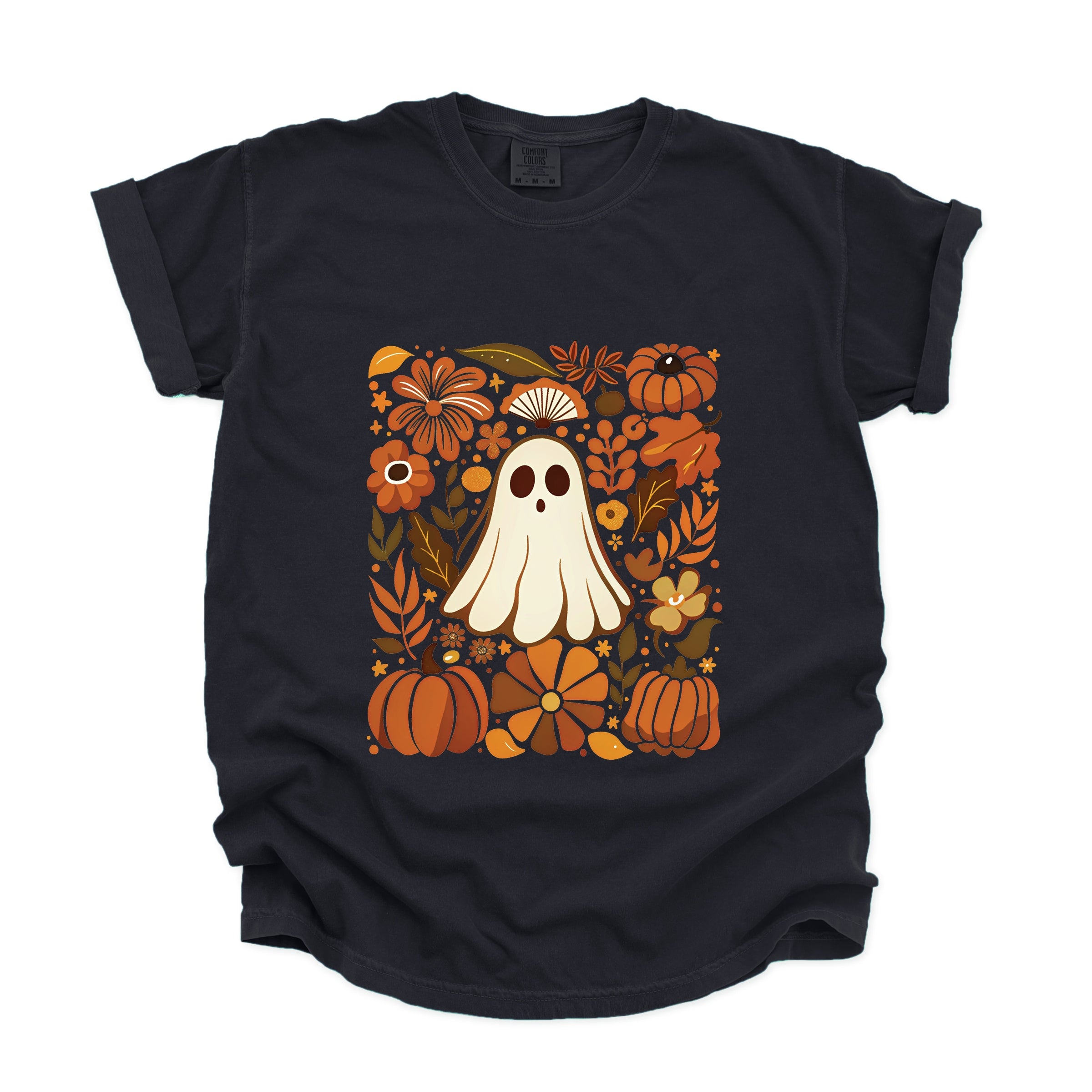 Ghost Floral Collage - Womens Garment Dyed Tee