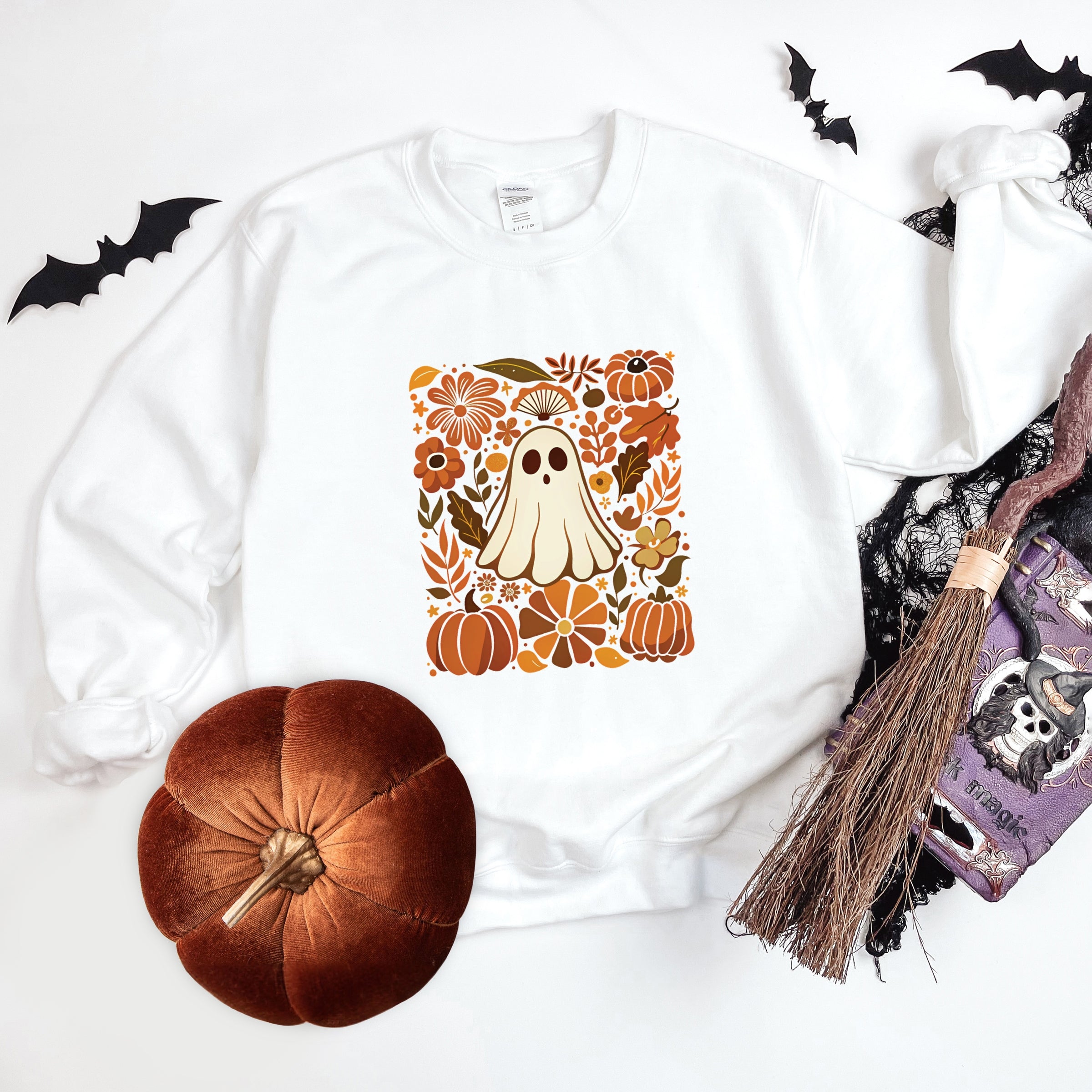 Ghost Floral Collage -  Womens Sweatshirt