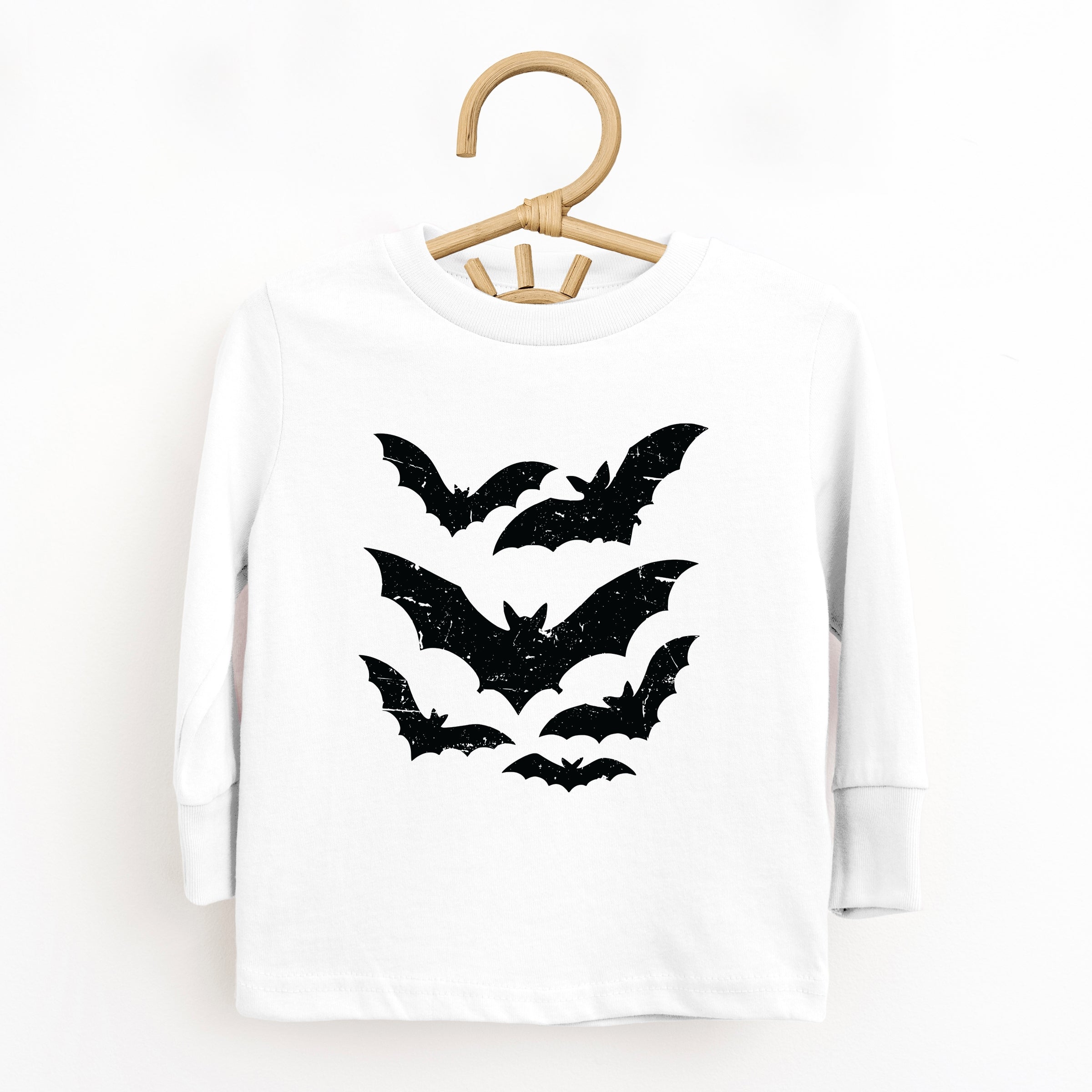 Halloween Bats Distressed - Toddler Long Sleeve Graphic Tee and Youth Long Sleeve Graphic T-Shirt